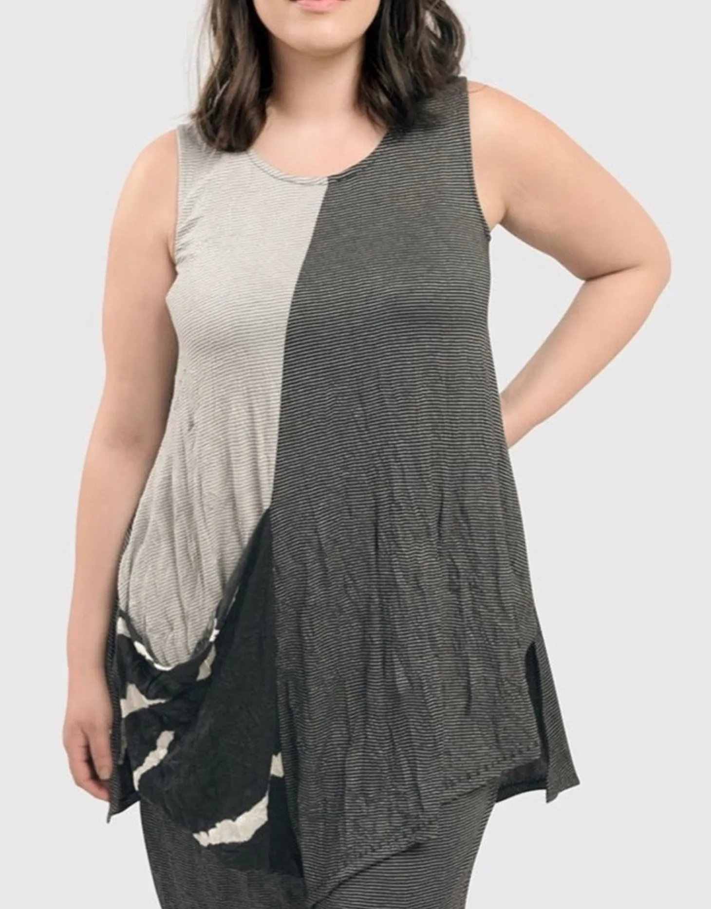 Women Alembika Kia Crinkle Tunic Top, Stripe