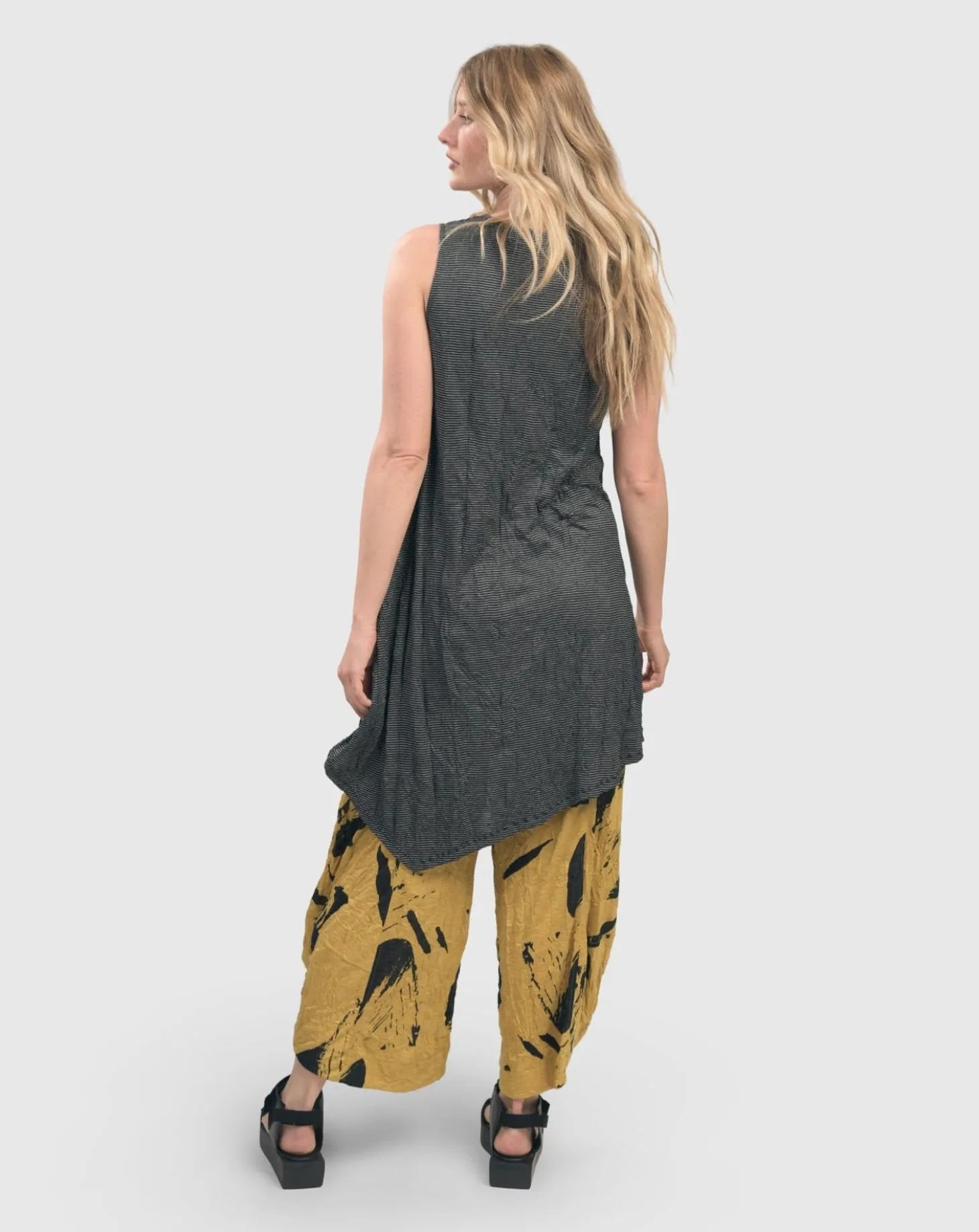 Women Alembika Kia Crinkle Tunic Top, Yellow