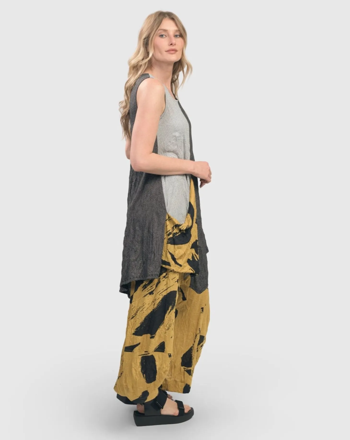 Women Alembika Kia Crinkle Tunic Top, Yellow
