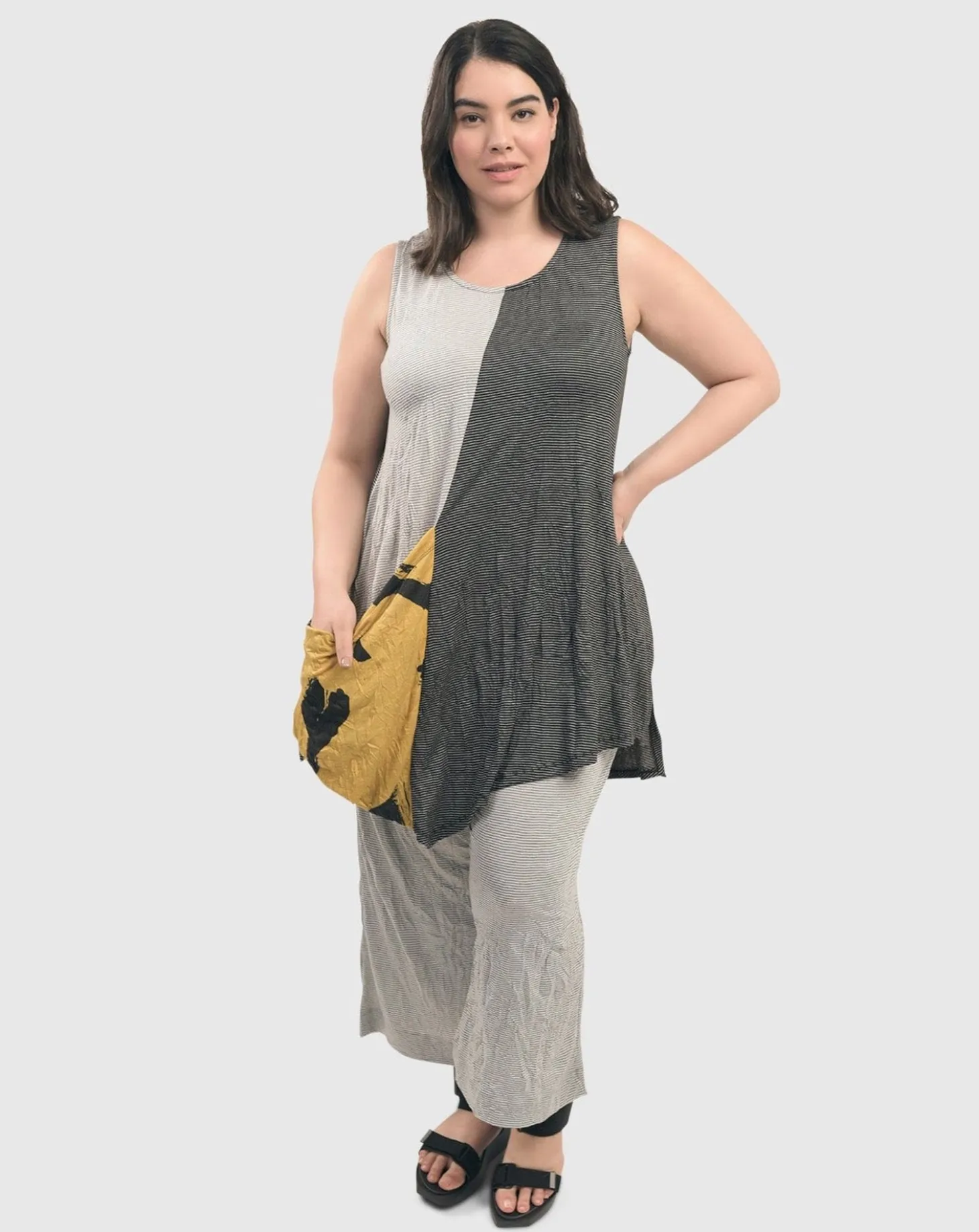 Women Alembika Kia Crinkle Tunic Top, Yellow