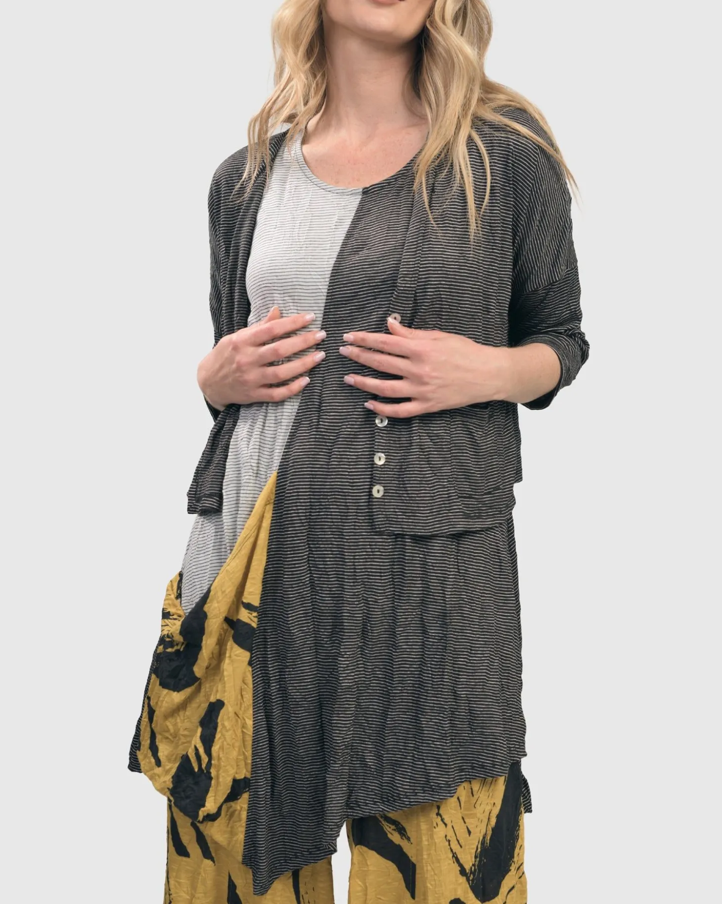 Women Alembika Kia Crinkle Tunic Top, Yellow
