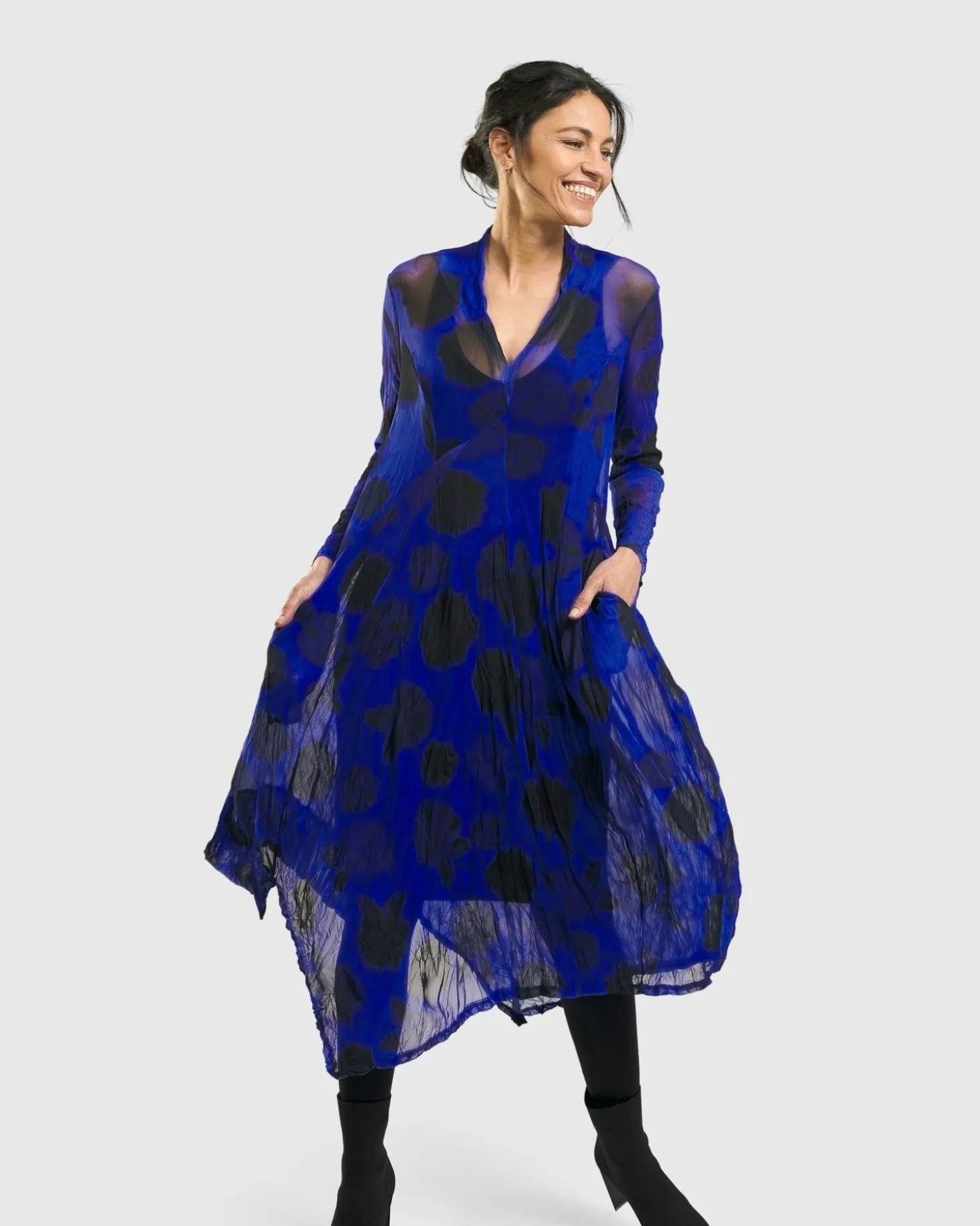 Women Alembika Ladybug A-Line Dress, Royal