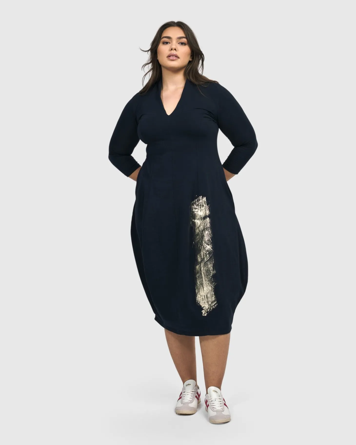 Women Alembika Laurel Cocoon Dress, Navy