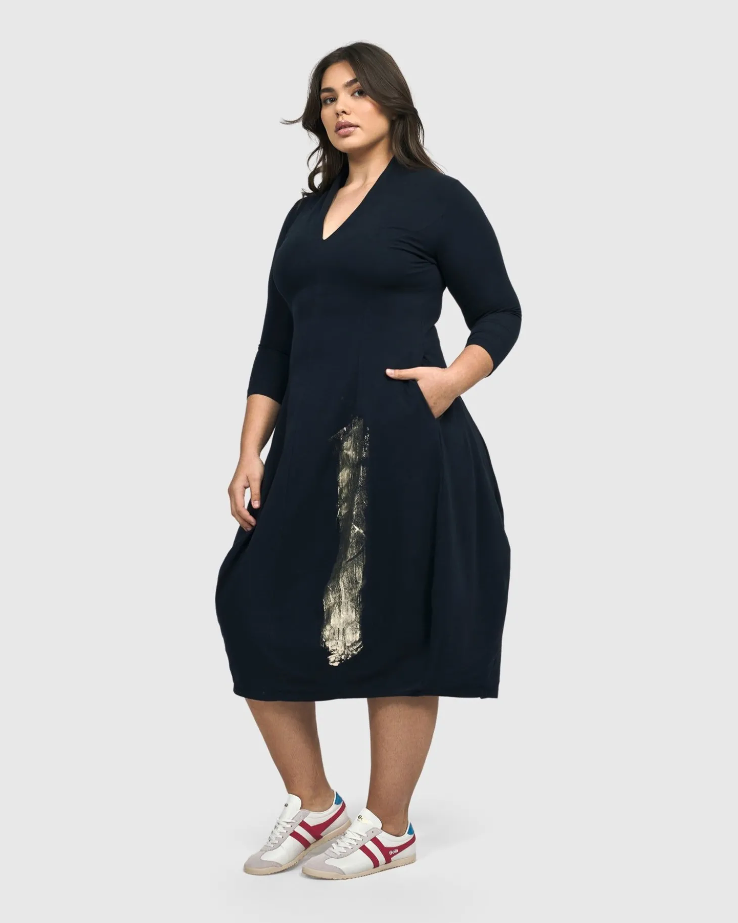 Women Alembika Laurel Cocoon Dress, Navy
