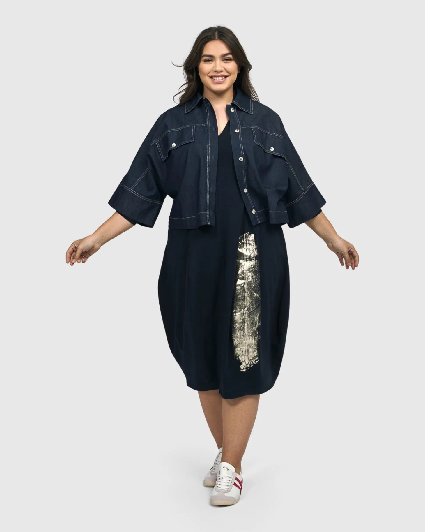 Women Alembika Laurel Cocoon Dress, Navy