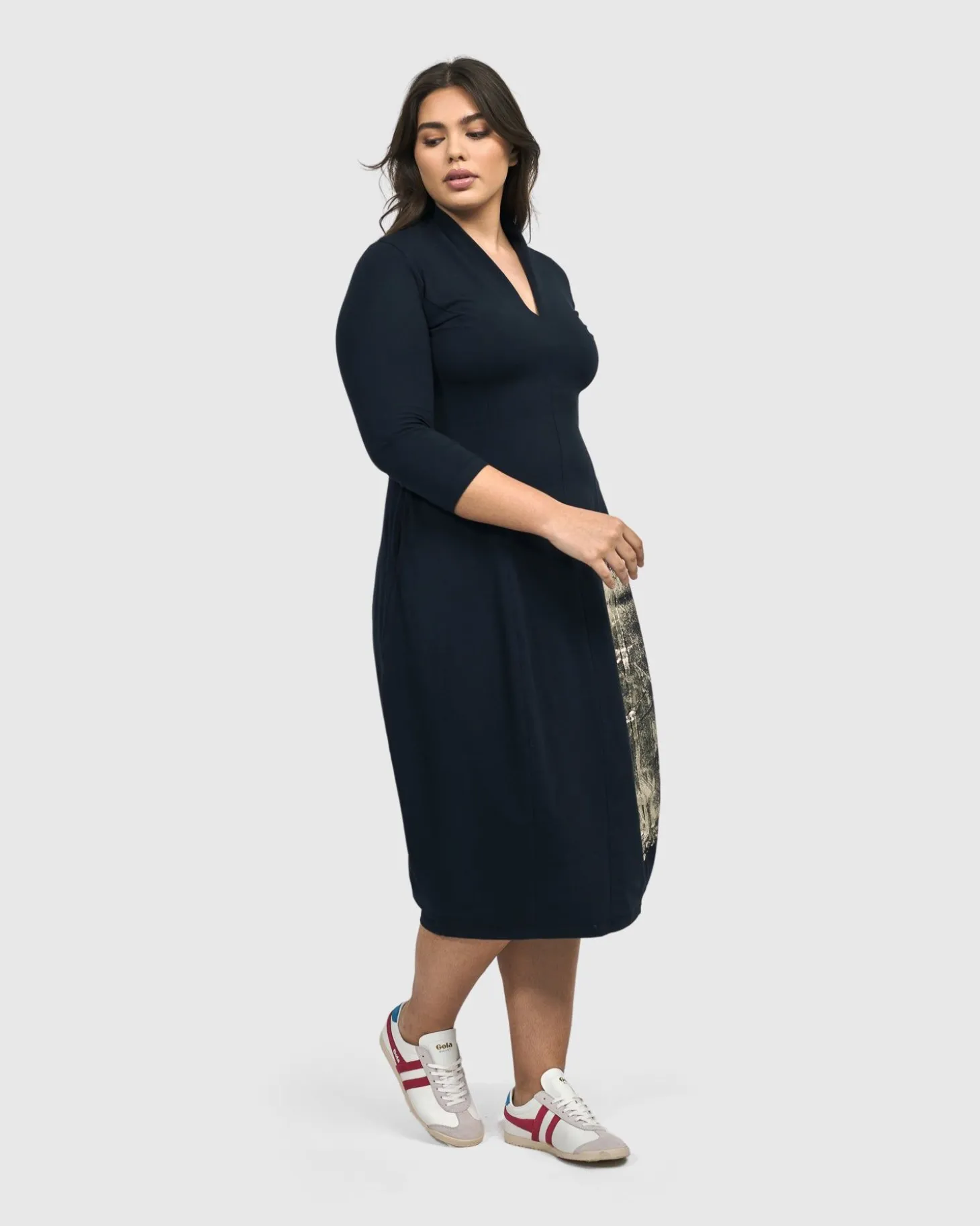 Women Alembika Laurel Cocoon Dress, Navy