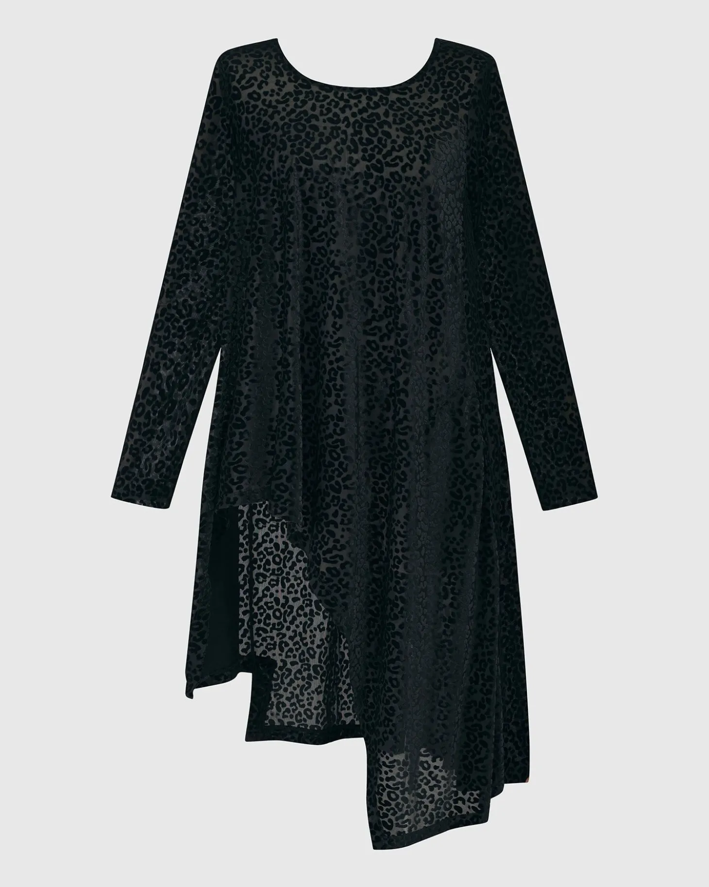 Women Alembika Leo Flocked Velvet Hi-Lo Tunic Top, Black
