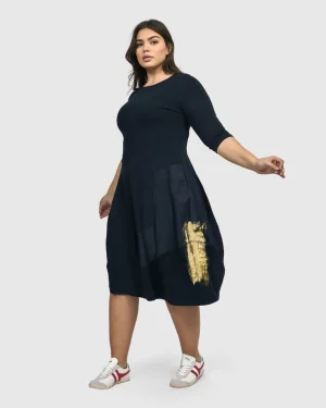 Women Alembika Lexington Crew Cocoon Dress, Navy