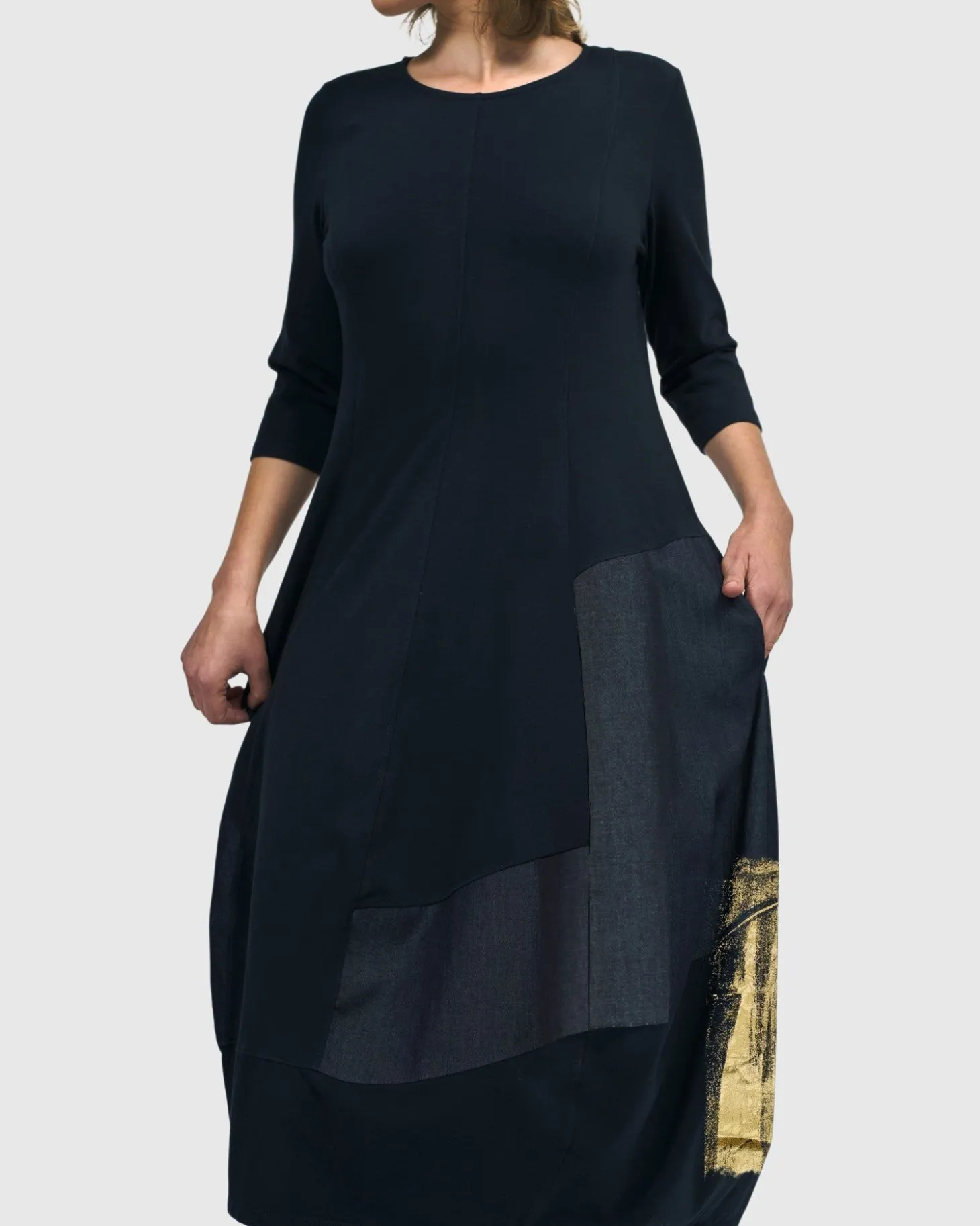 Women Alembika Lexington Crew Cocoon Dress, Navy