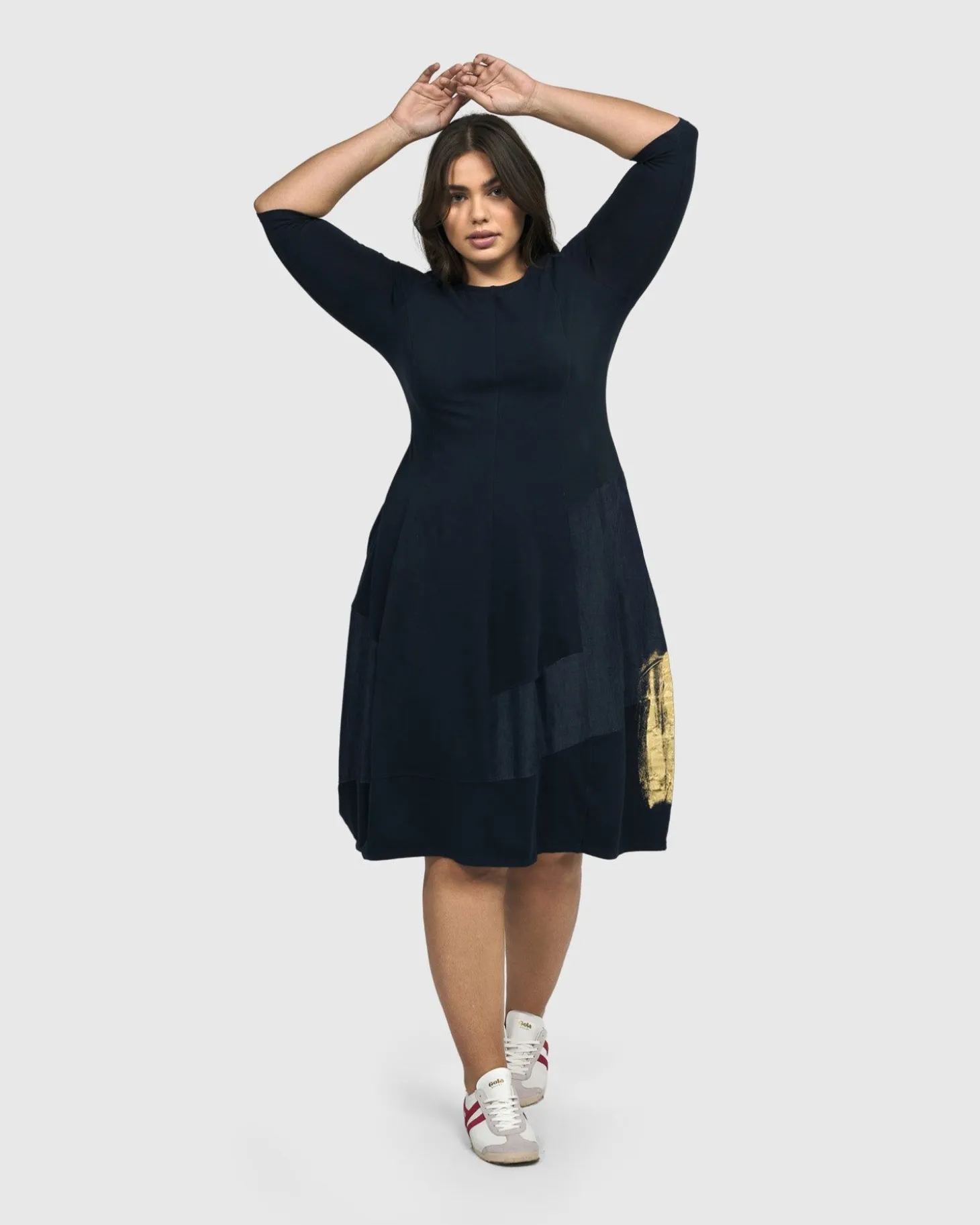 Women Alembika Lexington Crew Cocoon Dress, Navy