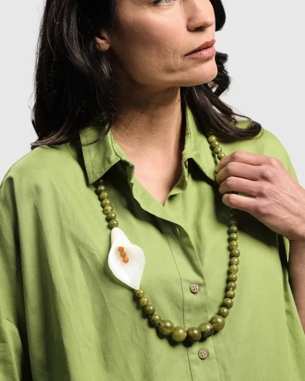 Women Alembika Lily Bead Necklace, Green