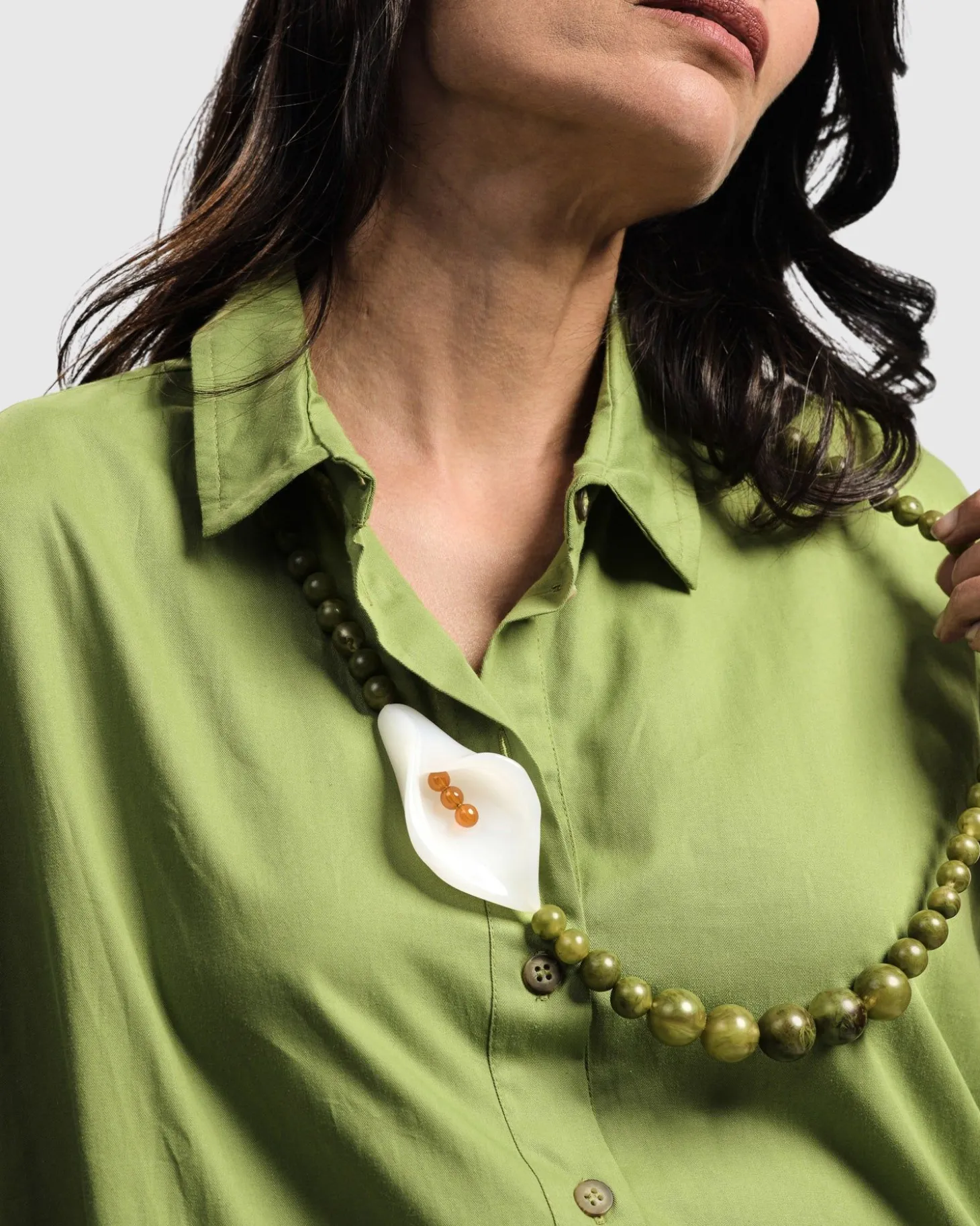 Women Alembika Lily Bead Necklace, Green