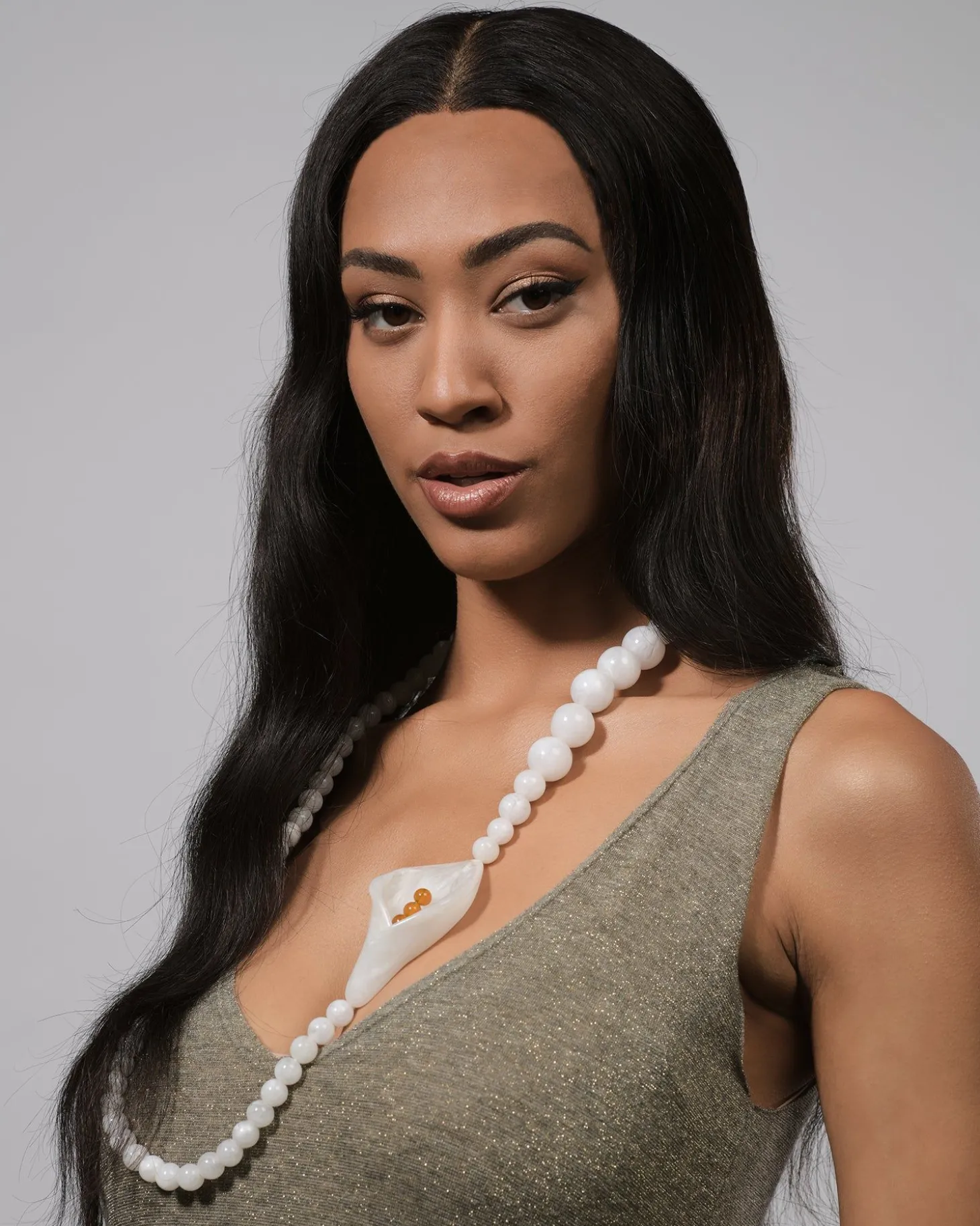 Women Alembika Lily Bead Necklace, White