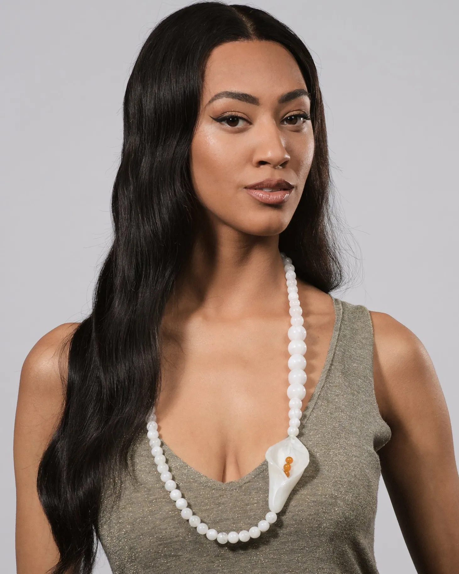 Women Alembika Lily Bead Necklace, White