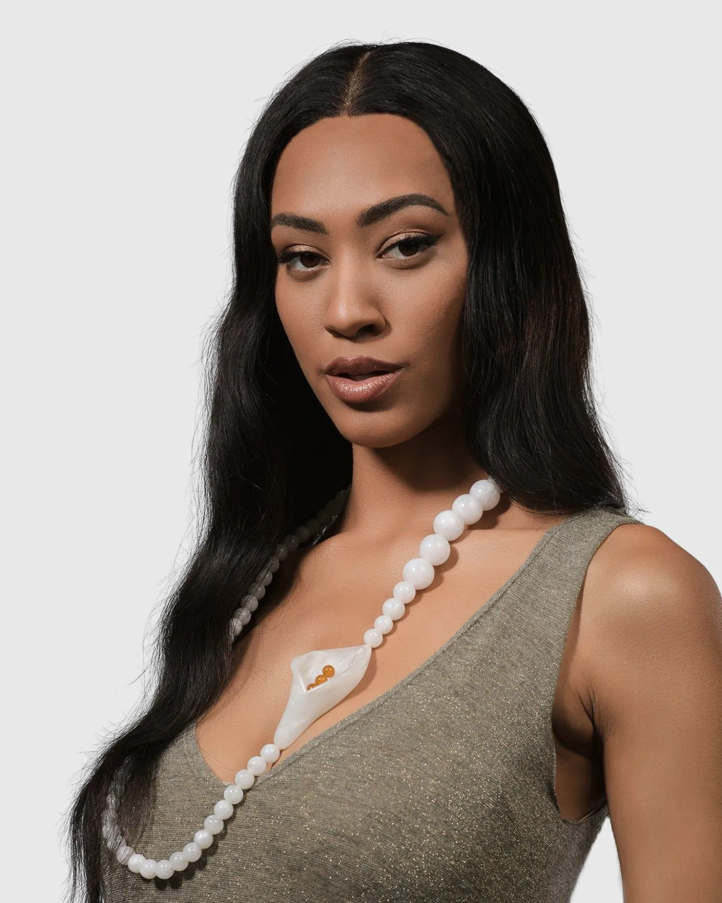 Women Alembika Lily Bead Necklace, White