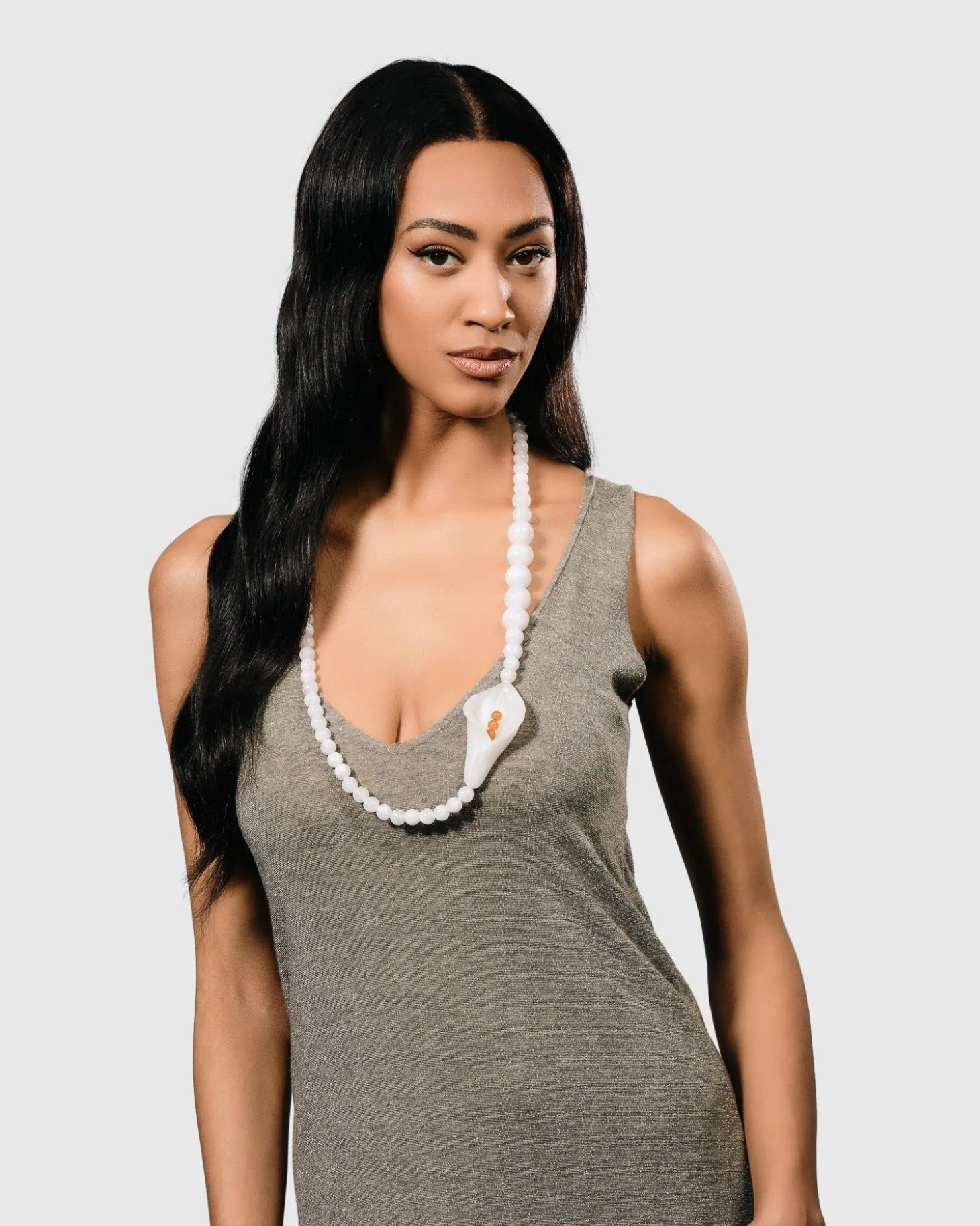 Women Alembika Lily Bead Necklace, White