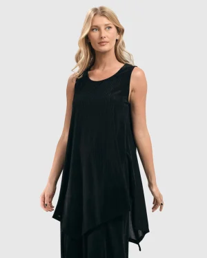 Women Alembika Liv Sleeveless Tunic Top, Black Grid