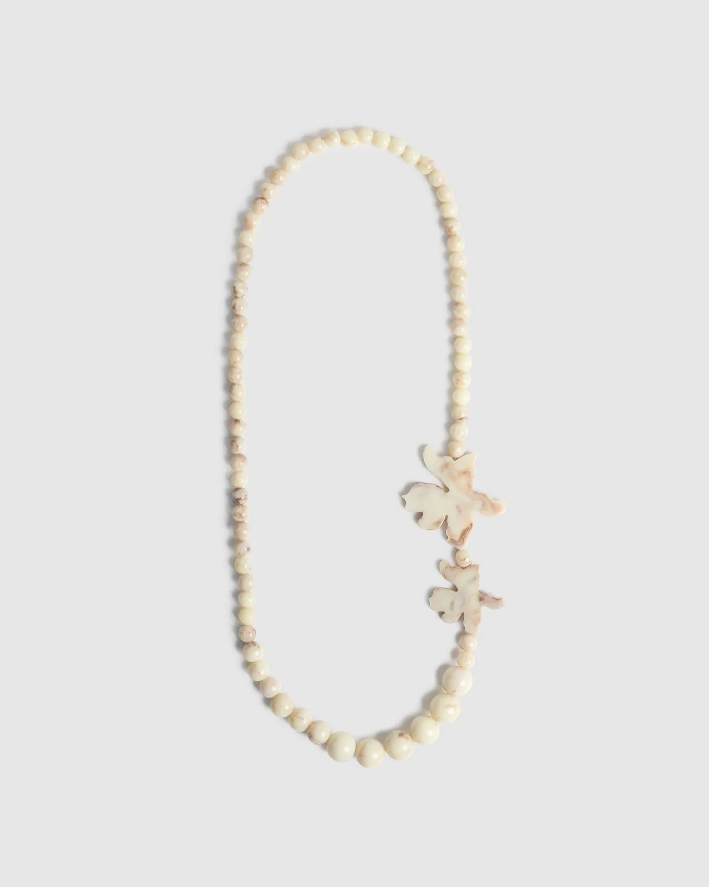 Women Alembika Lotus Bead Necklace, Oat