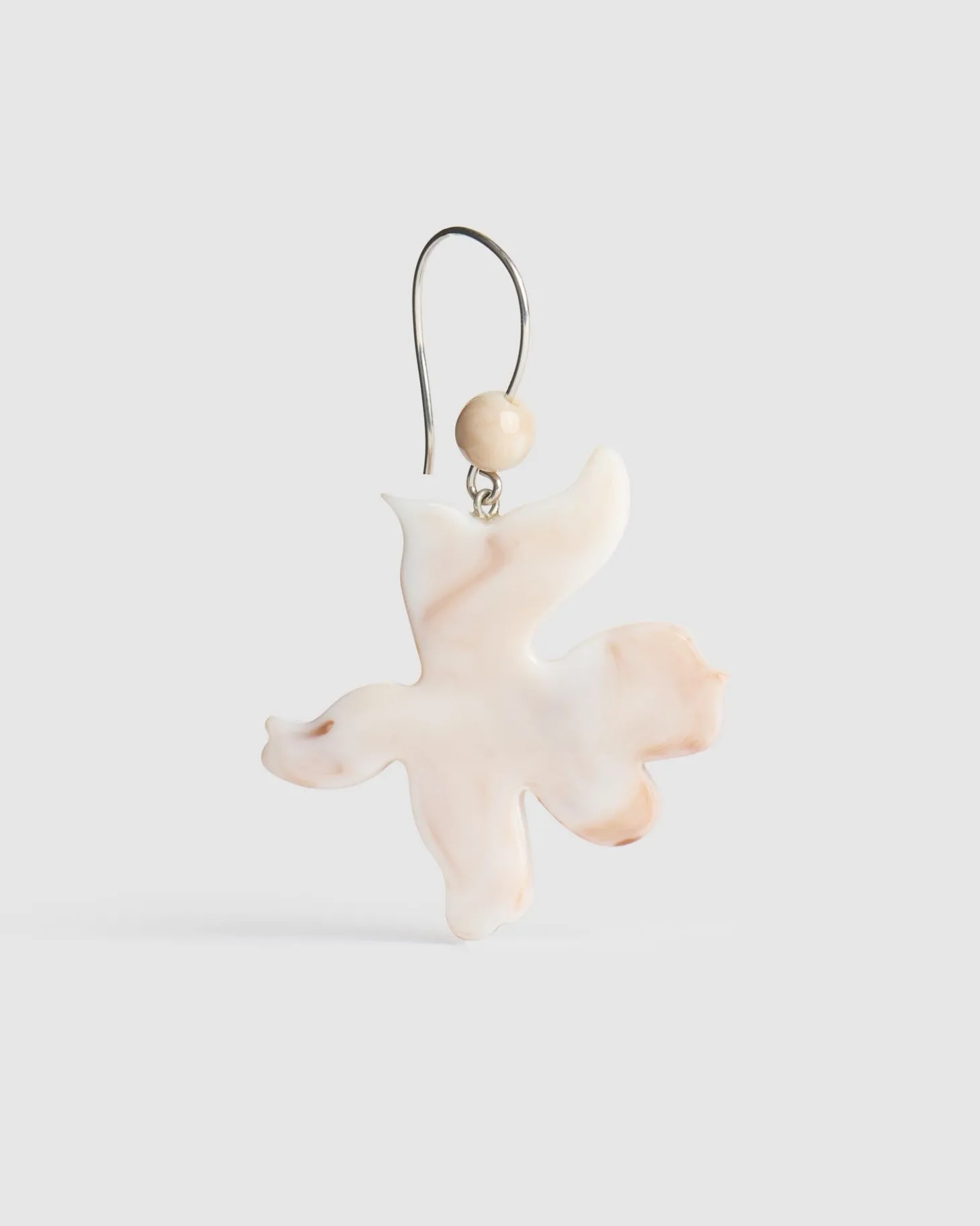 Women Alembika Lotus Hook & Bead Earrings, Oat