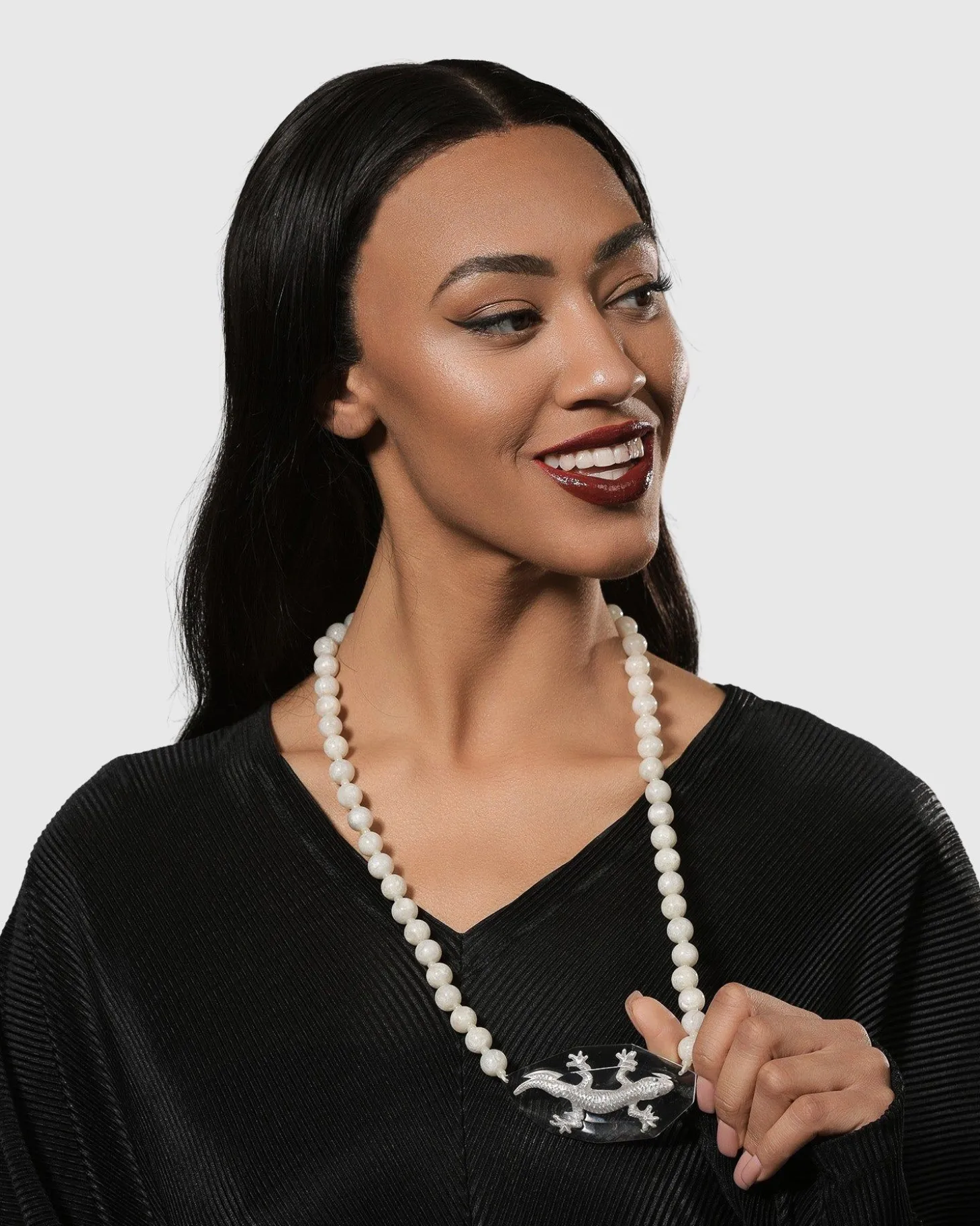 Women Alembika Lucky Bead Necklace, Frost