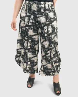 Women Alembika Marble Crinkle Punto Pants, Black