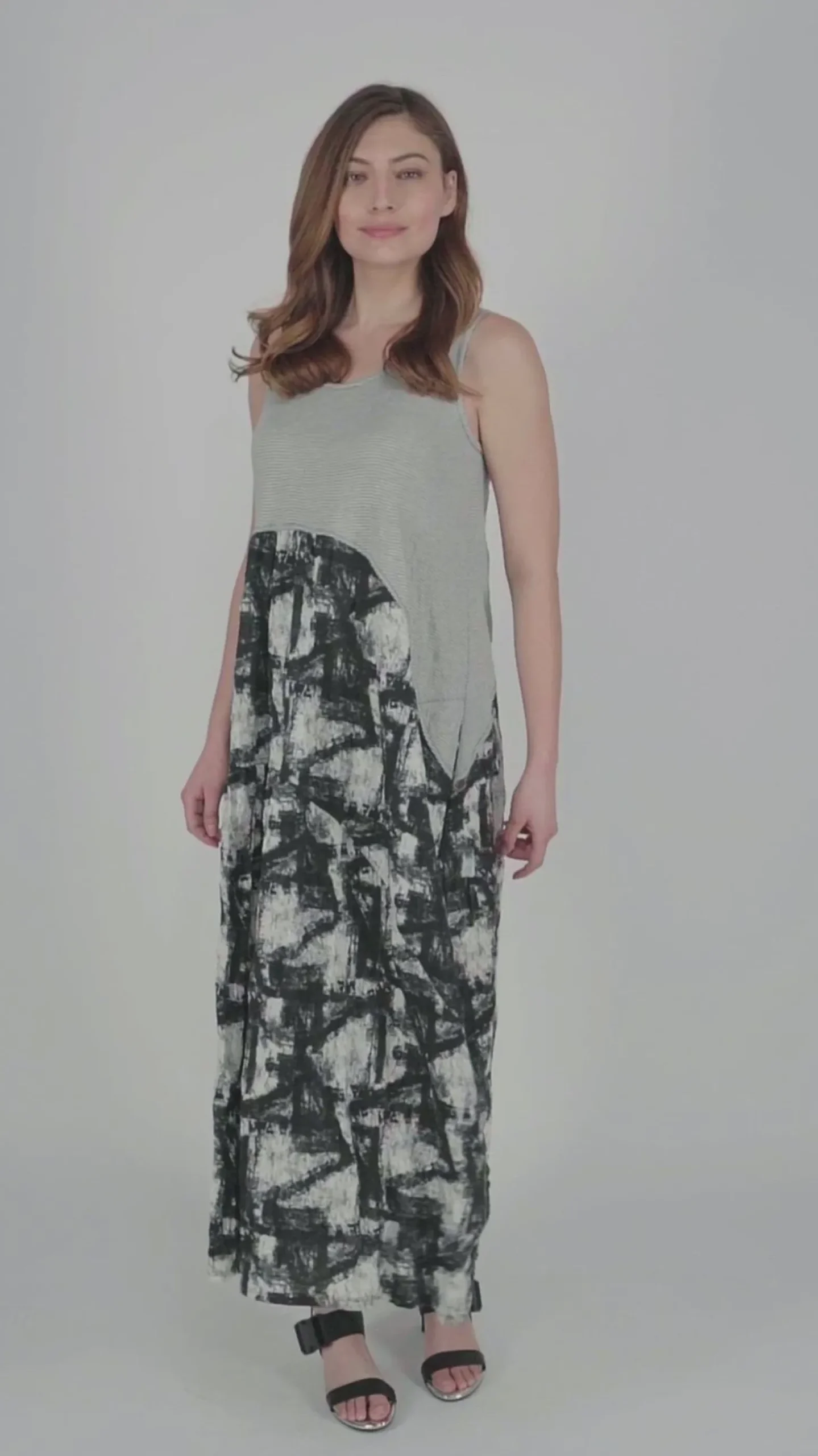 Women Alembika Marble Crinkle Tank Dress, Black