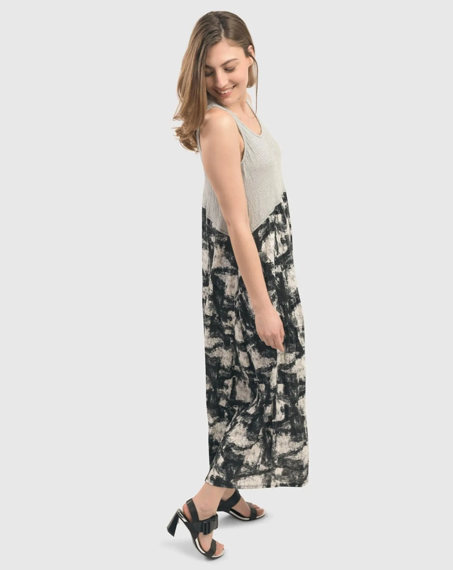 Women Alembika Marble Crinkle Tank Dress, Black