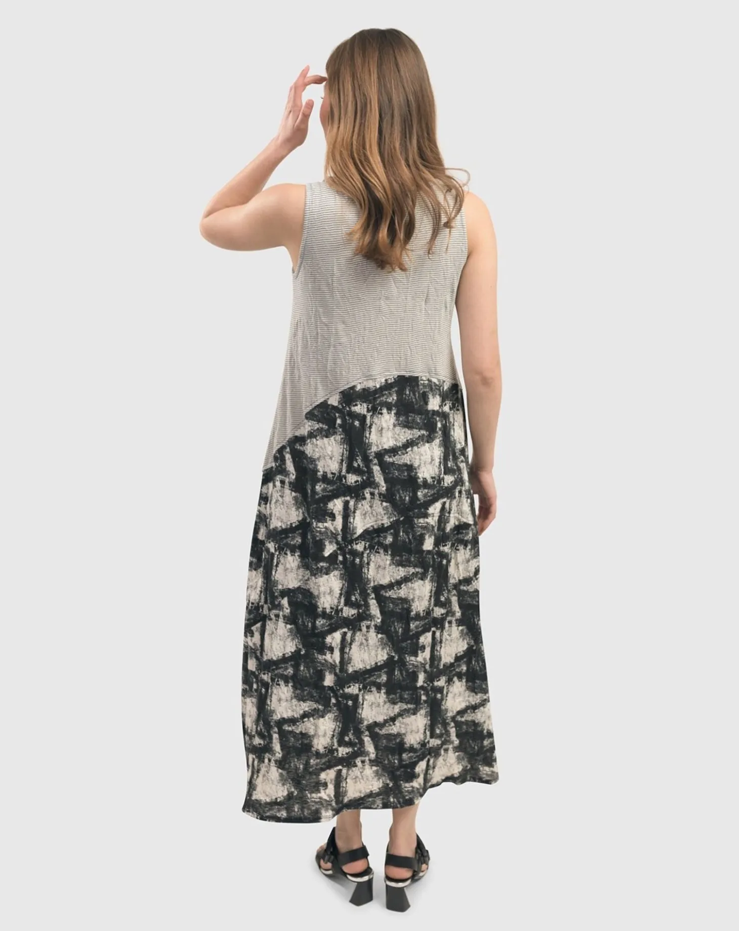 Women Alembika Marble Crinkle Tank Dress, Black