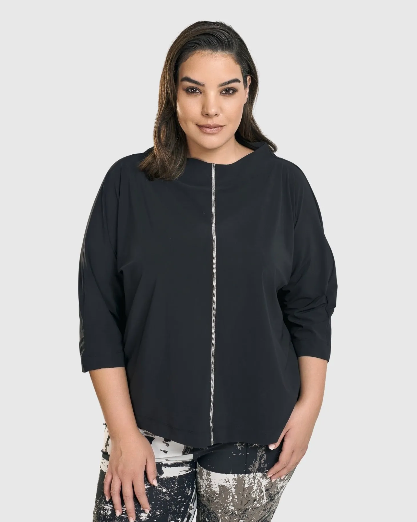 Women Alembika Matrix Boxy Top, Black