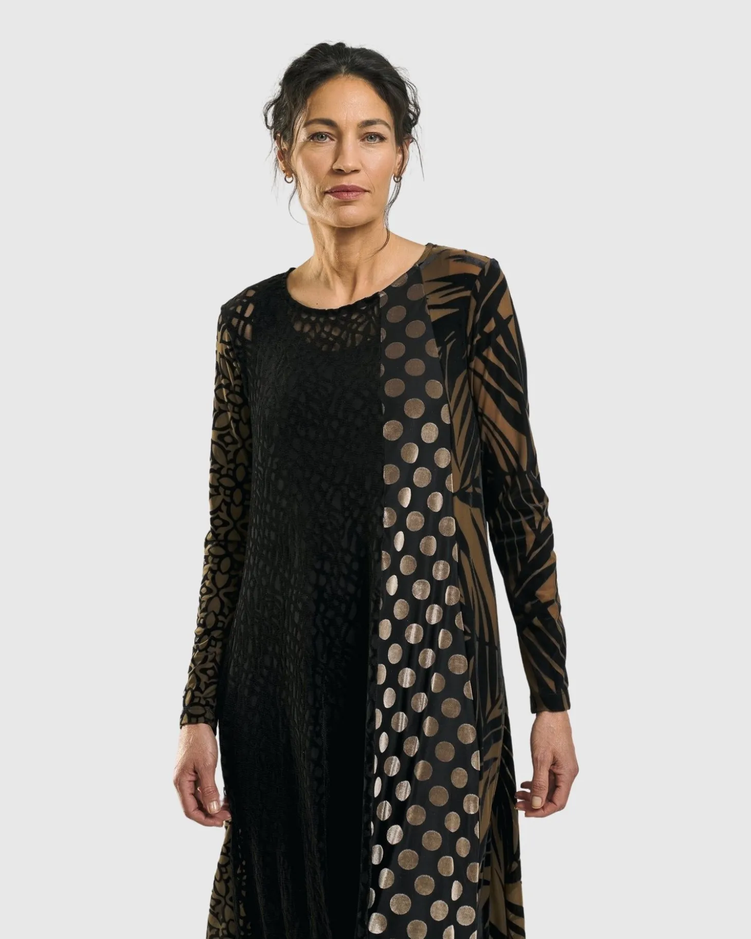 Women Alembika Medallion A-Line Dress, Gold