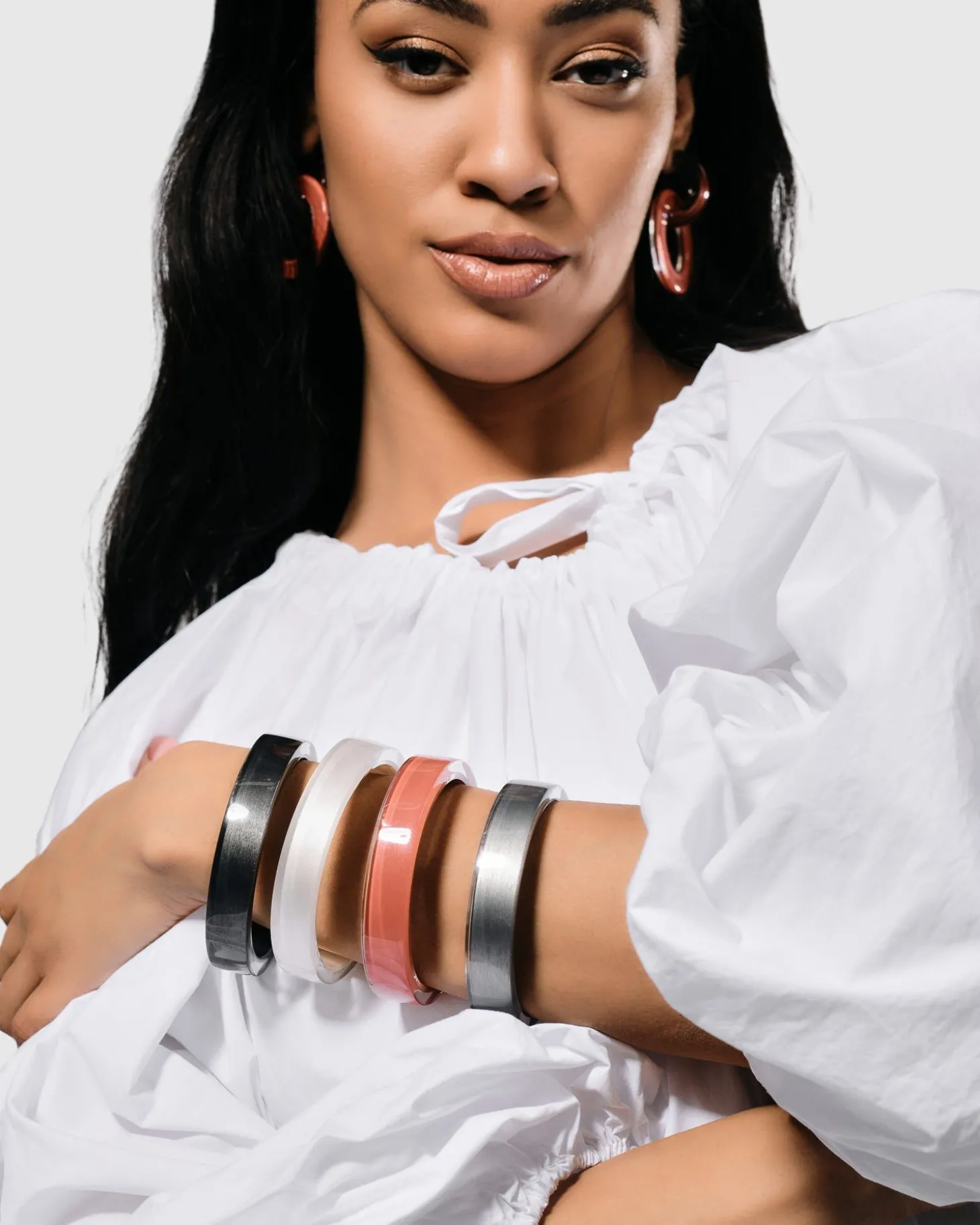 Women Alembika Minimalist Bangle Bracelet, Coral