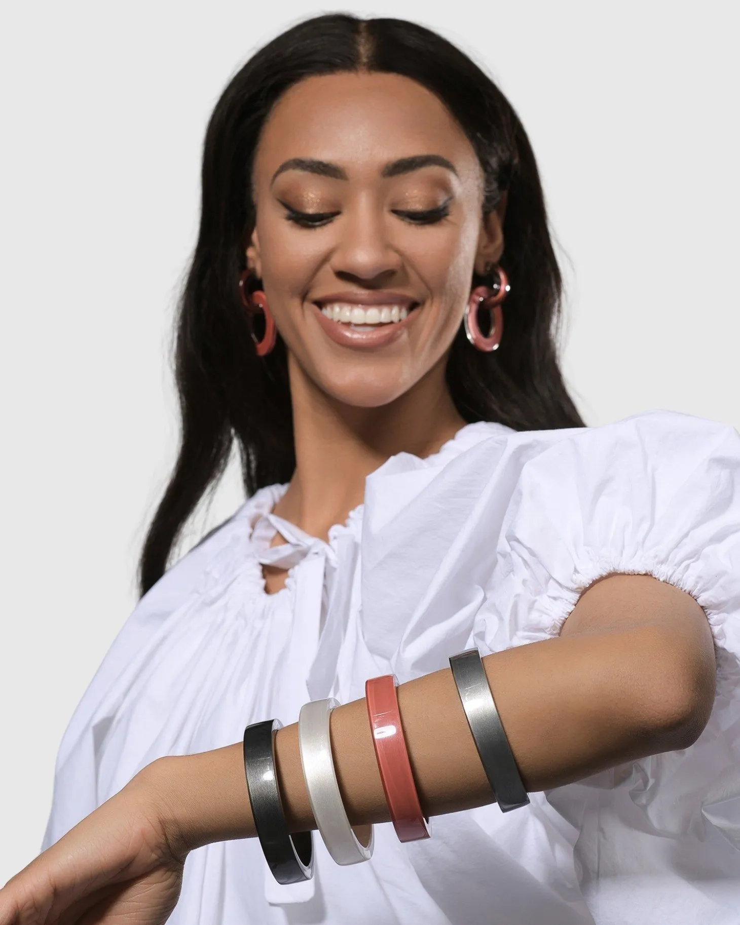 Women Alembika Minimalist Bangle Bracelet, Coral