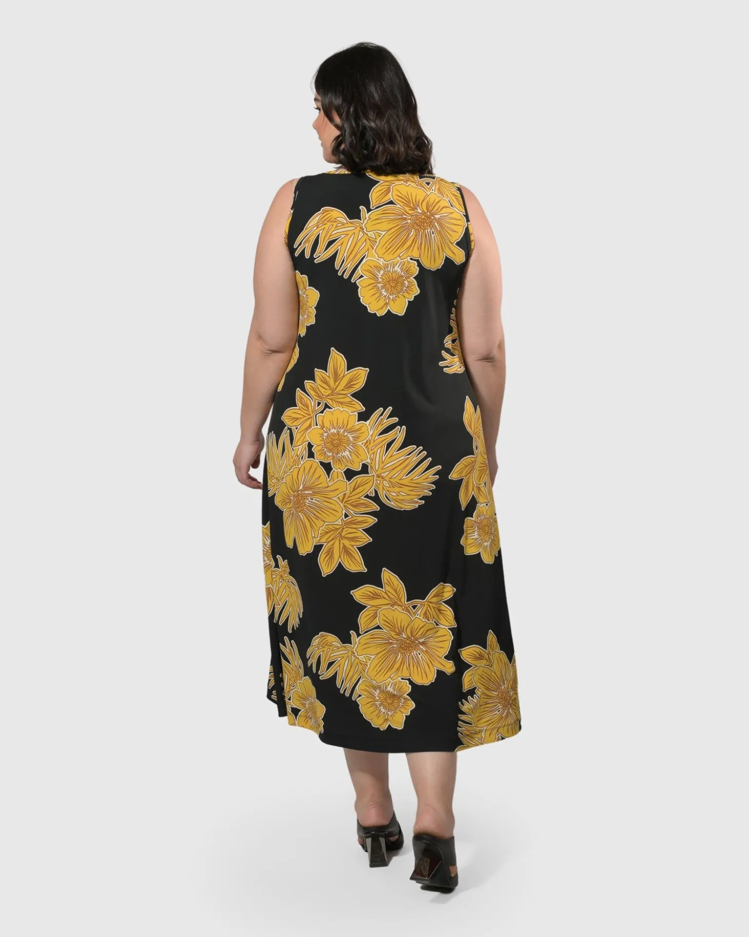 Women Alembika Molokai Sleeveless Swing Maxi Dress, Gold