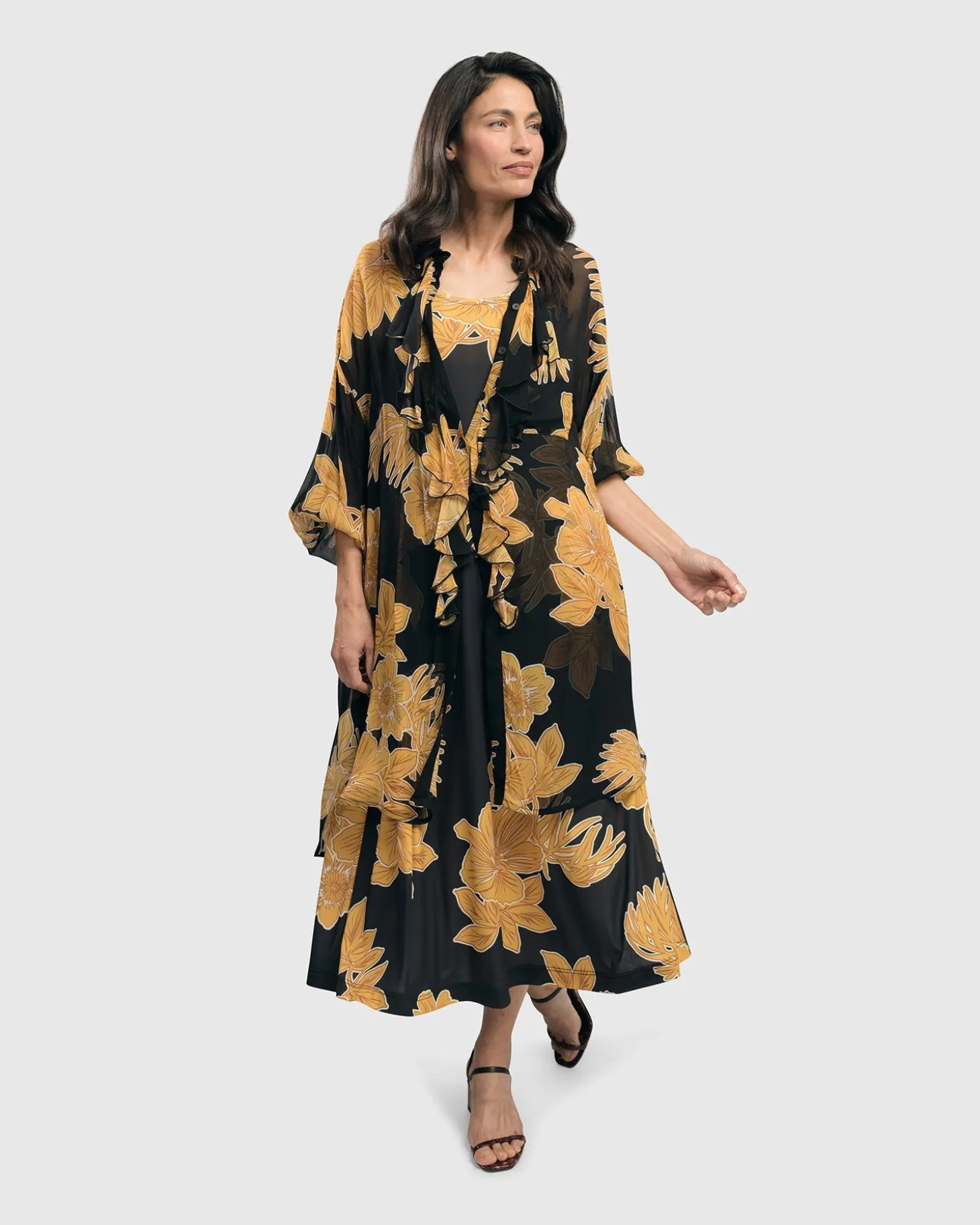 Women Alembika Molokai Sleeveless Swing Maxi Dress, Gold