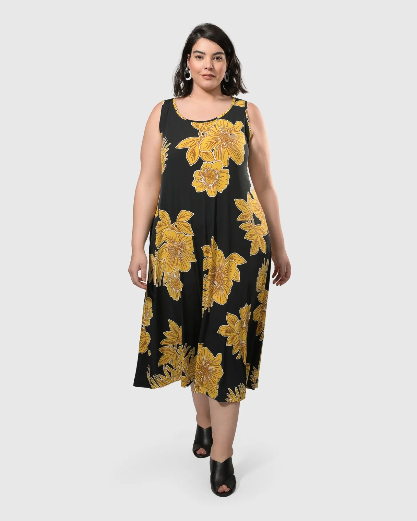 Women Alembika Molokai Sleeveless Swing Maxi Dress, Gold