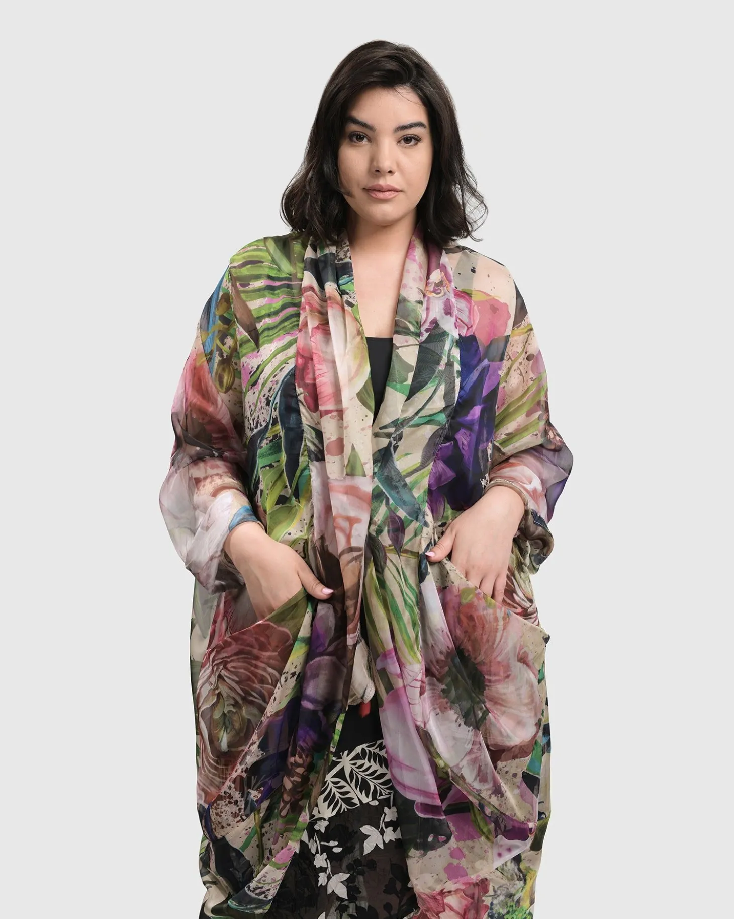 Women Alembika Moonflower Sheer Cardigan, Bouquet