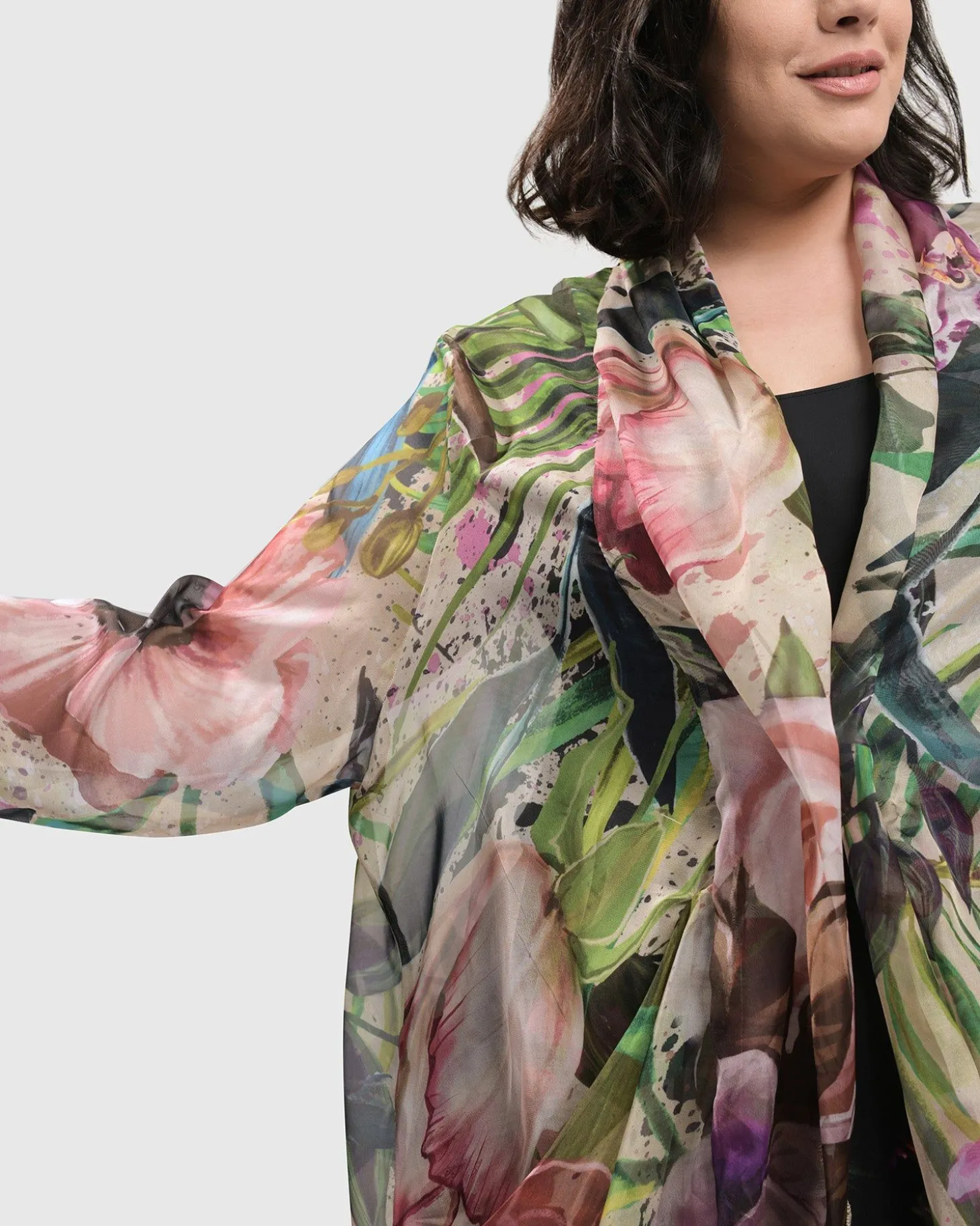 Women Alembika Moonflower Sheer Cardigan, Bouquet