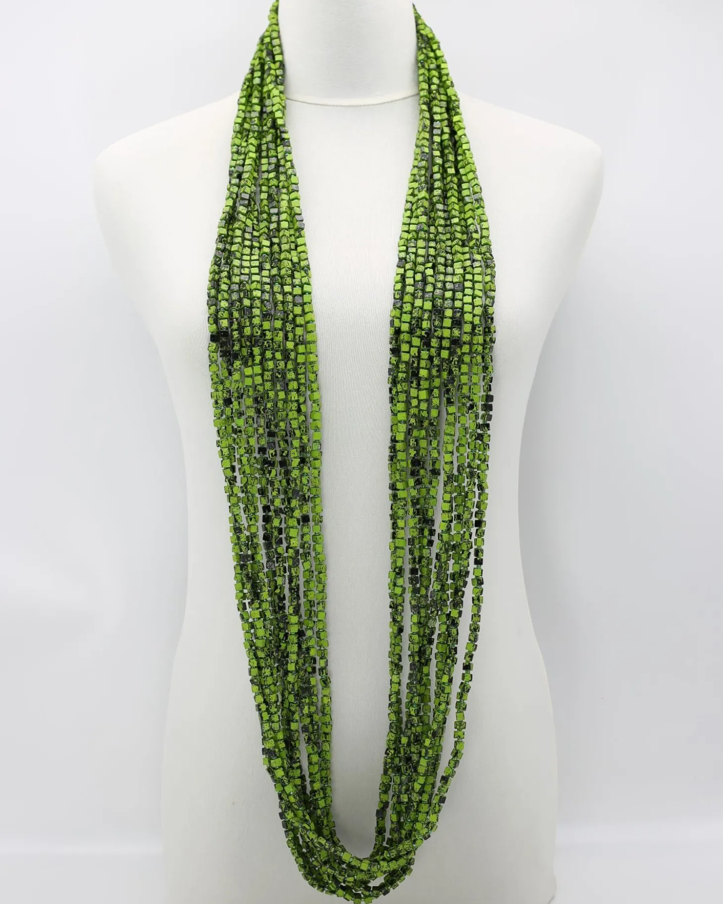 Women Alembika Next Pashmina Necklace, Summer Green/Black