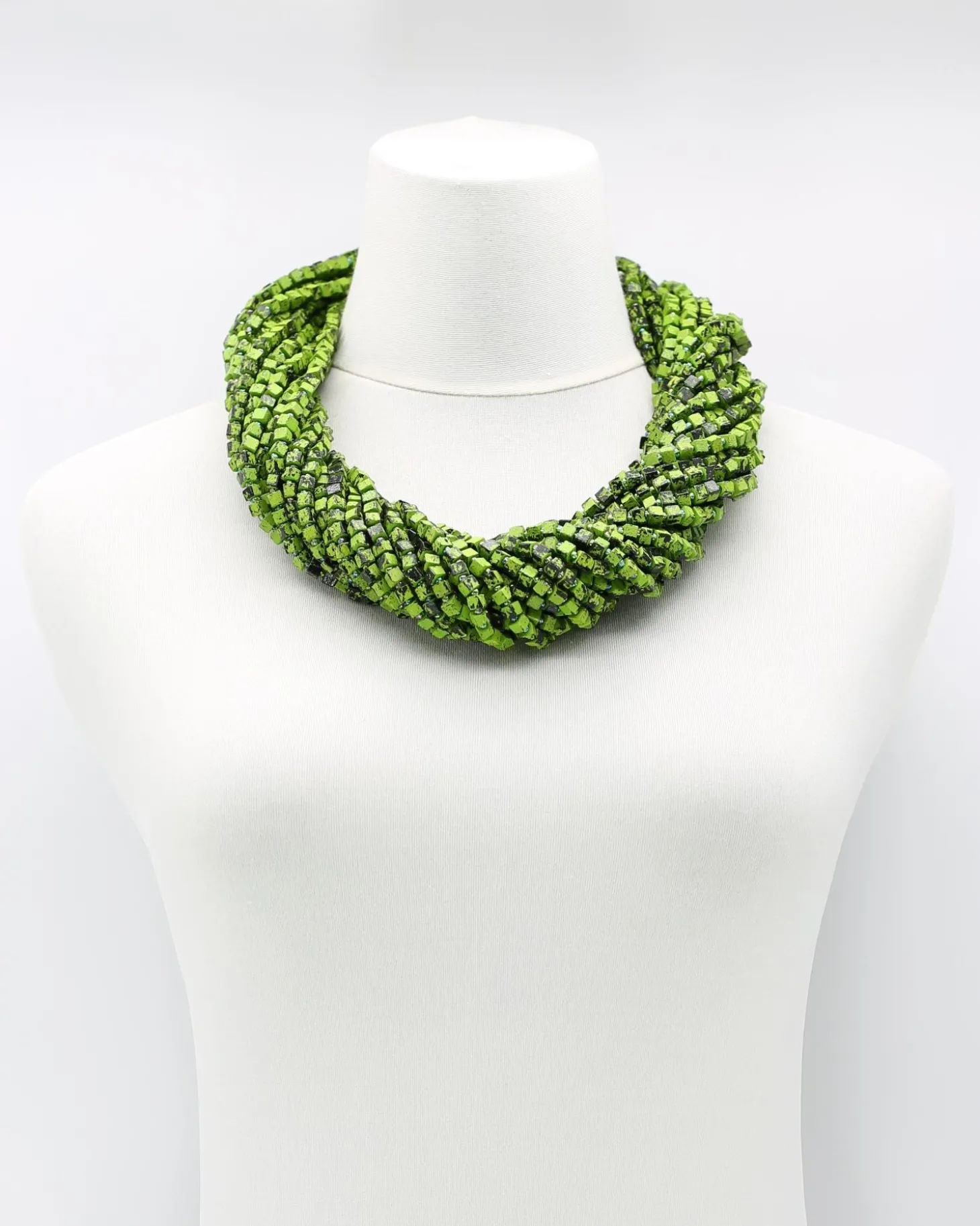 Women Alembika Next Pashmina Necklace, Summer Green/Black