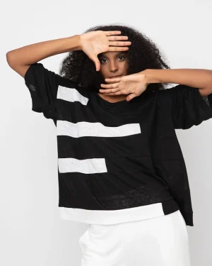 Women Alembika Ozai N Ku Apollo Tee, Black/White