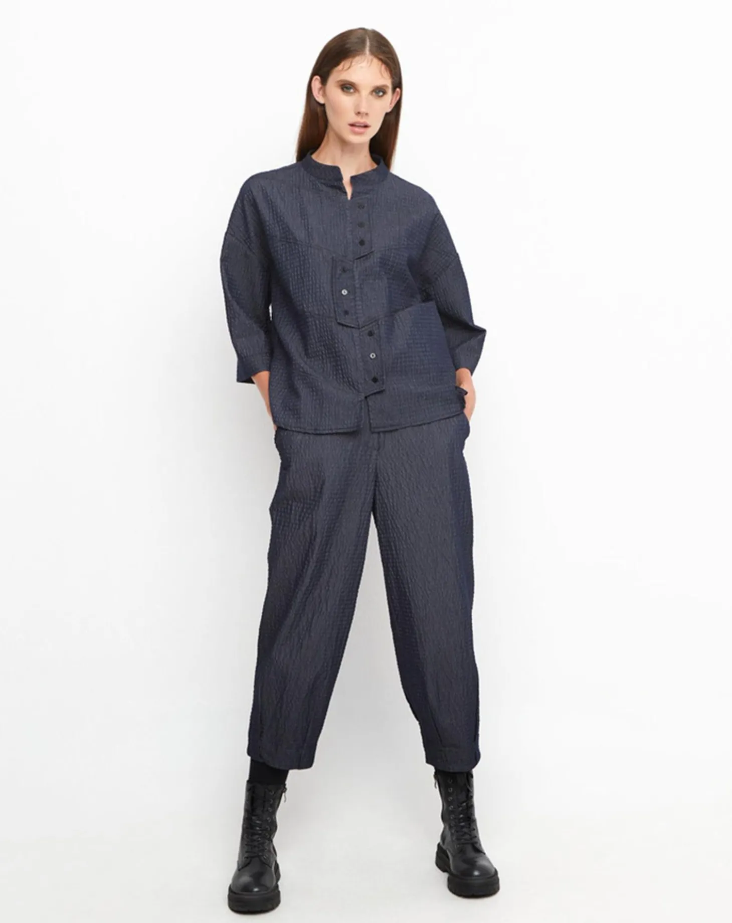 Women Alembika Ozai N Ku Bowie Textured Jacket, Denim
