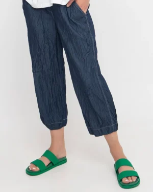 Women Alembika Ozai N Ku Crinkle Crop Trousers, Denim