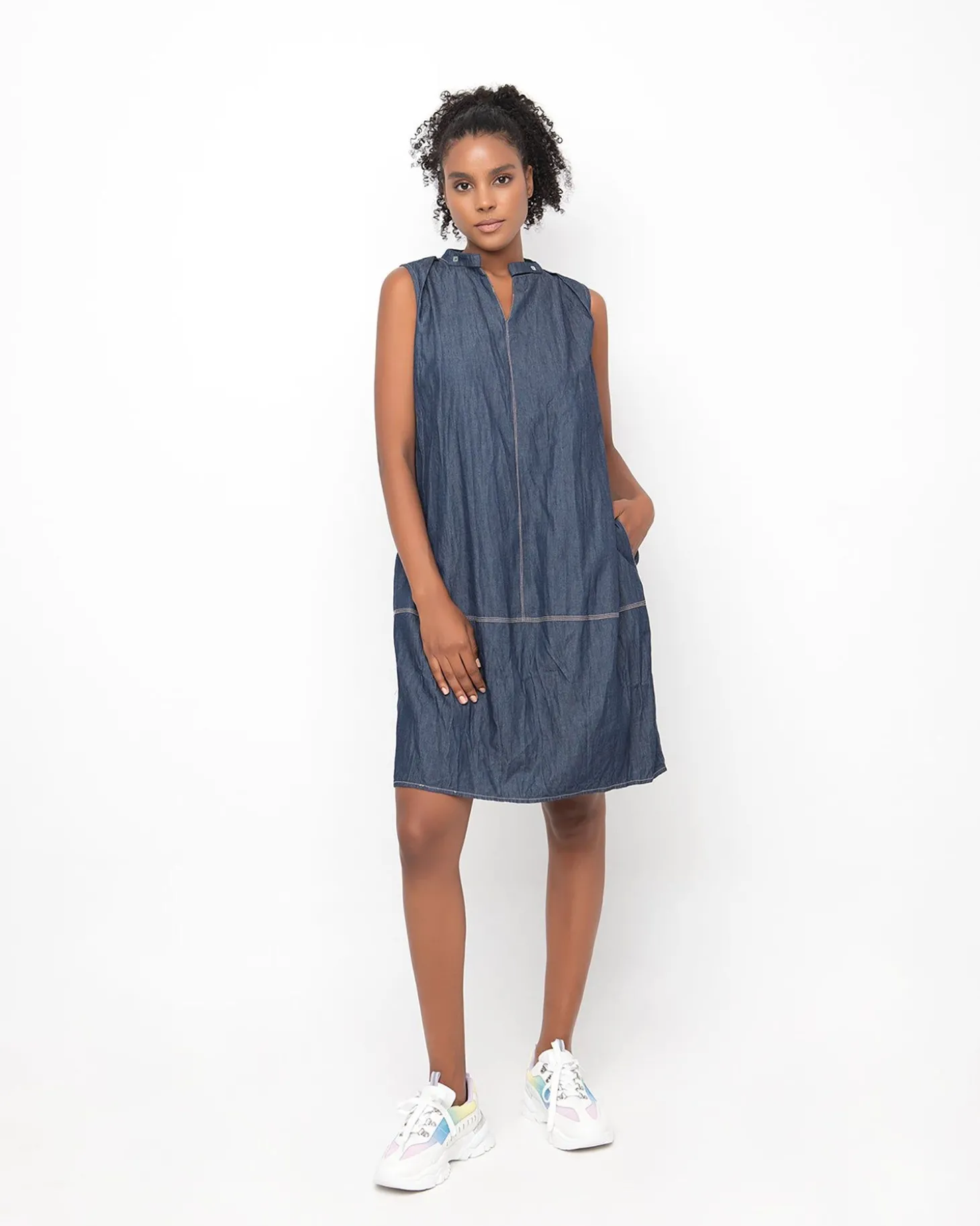 Women Alembika Ozai N Ku Crinkle Shift Dress, Denim