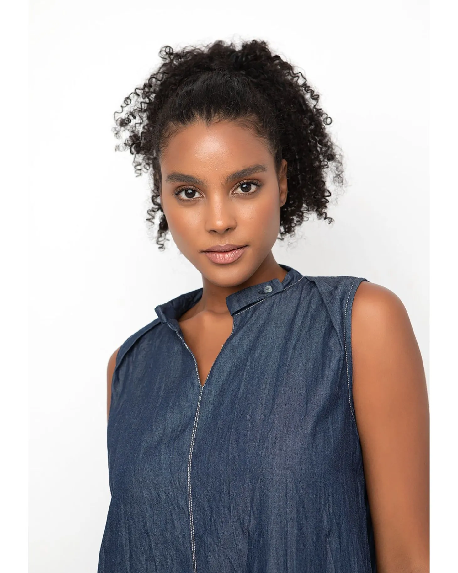 Women Alembika Ozai N Ku Crinkle Shift Dress, Denim