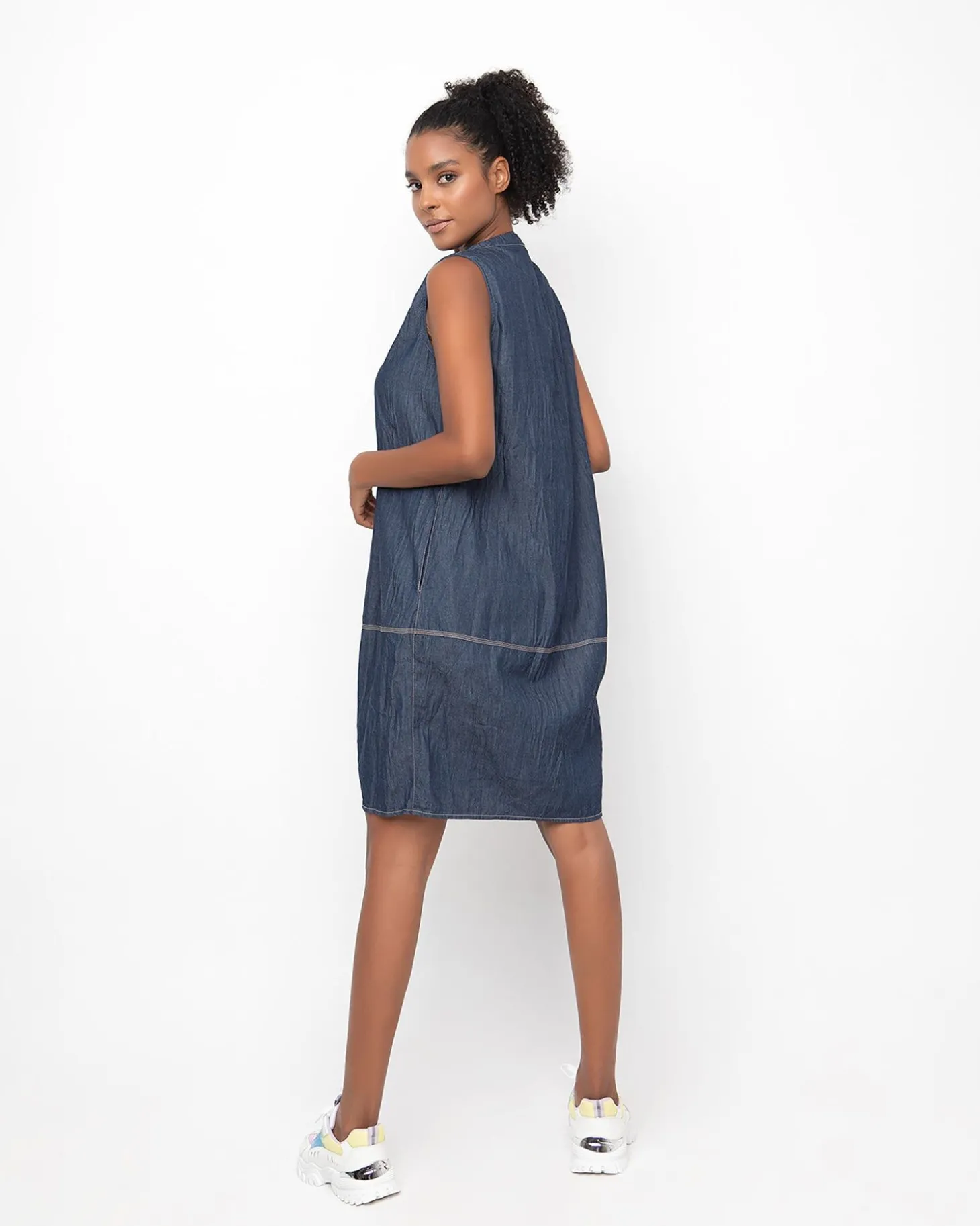 Women Alembika Ozai N Ku Crinkle Shift Dress, Denim