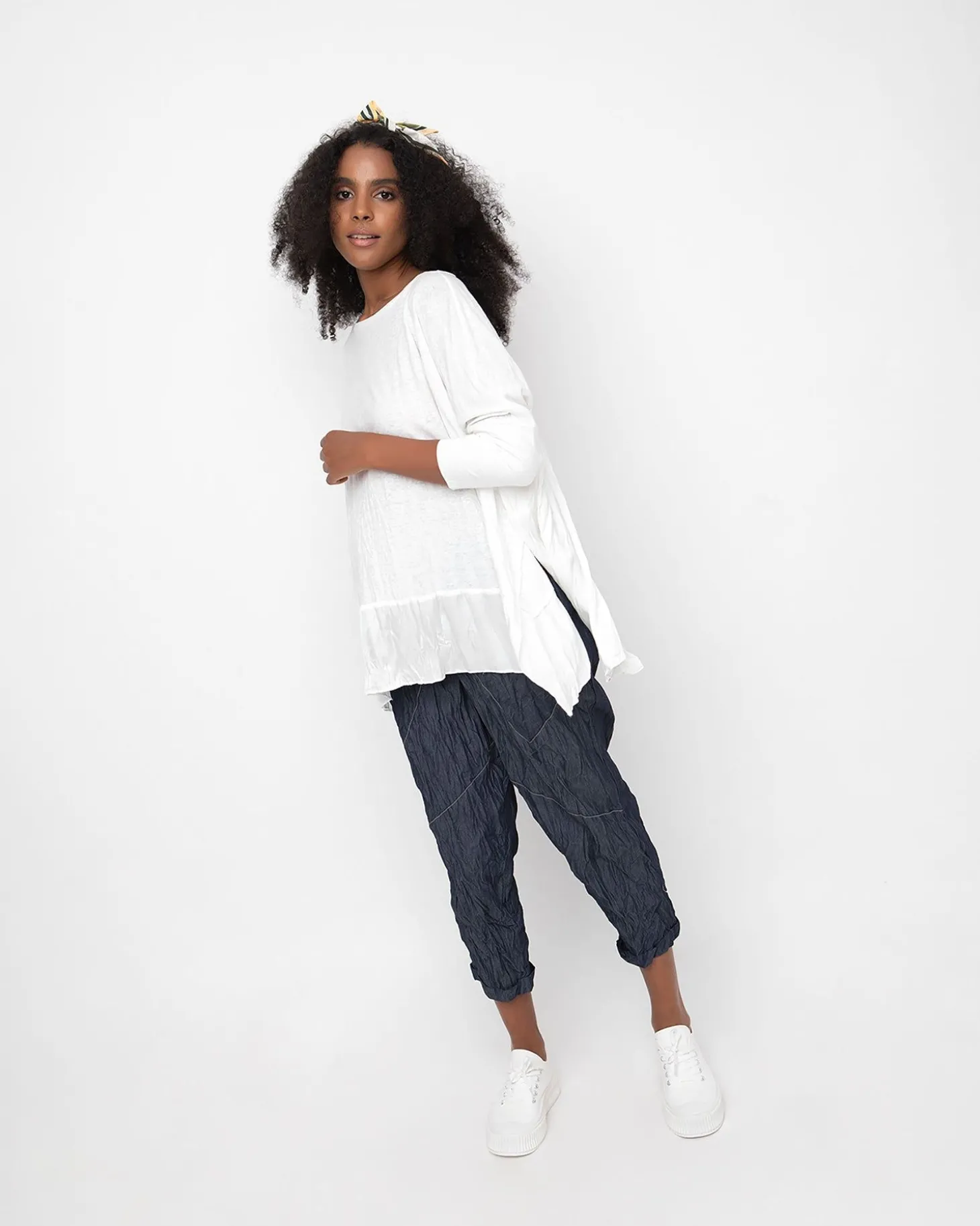 Women Alembika Ozai N Ku Crinkle Stitch Capri Pants, Denim
