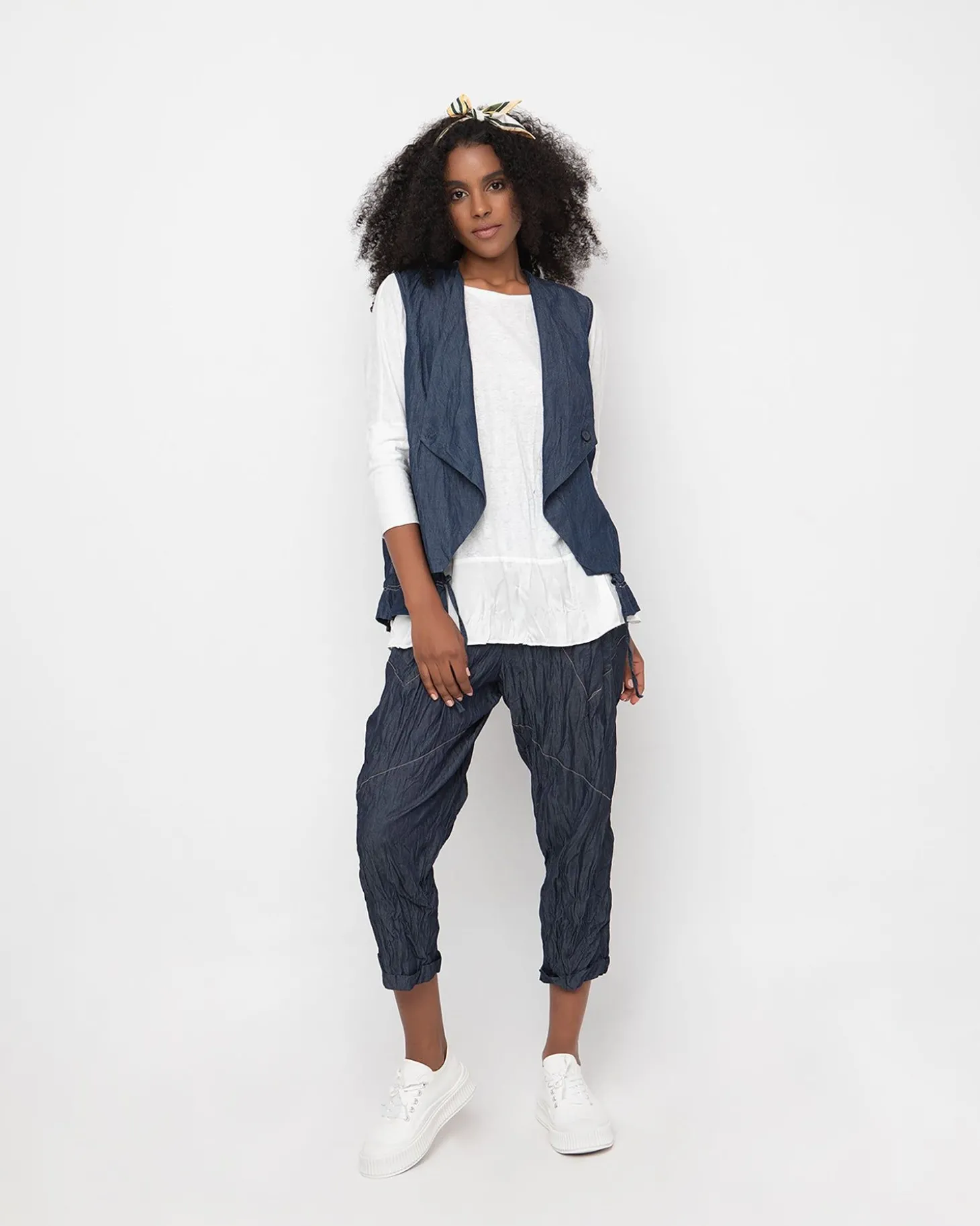 Women Alembika Ozai N Ku Crinkle Stitch Capri Pants, Denim
