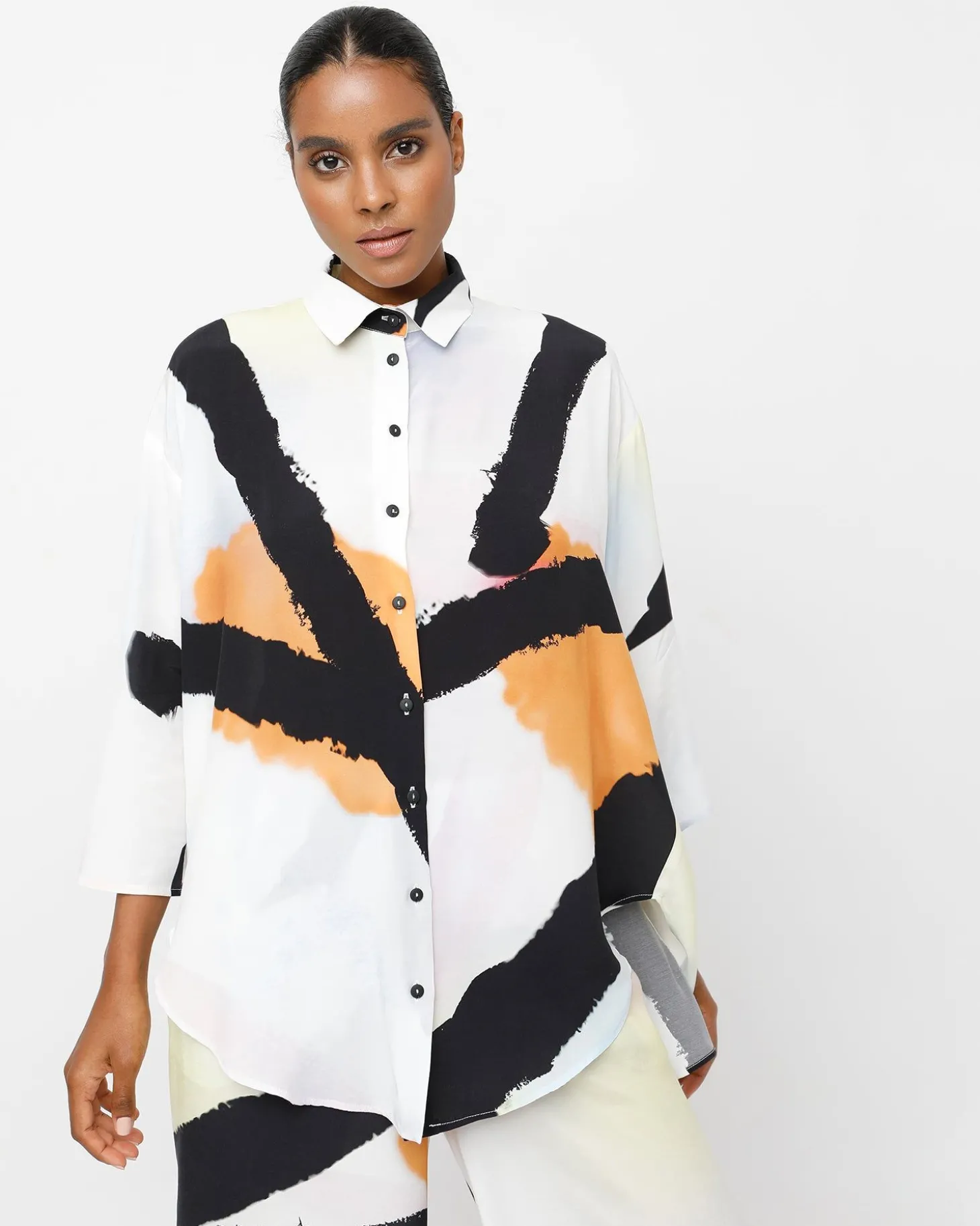 Women Alembika Ozai N Ku Duchamp Button Down Top, Mirage