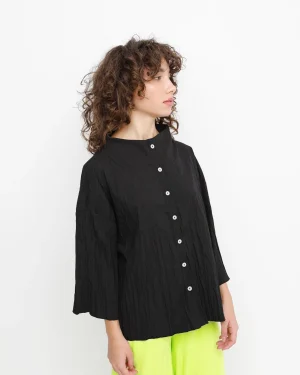 Women Alembika Ozai N Ku Pleated Crinkle Funnel Top, Black