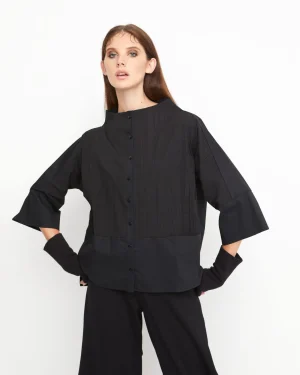 Women Alembika Ozai N Ku Silky Boxy Shirt, Black
